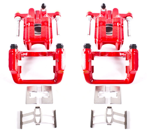 Power Stop S2588 Rear Pair of High-Temp Red Powder Coated Calipers for Acura CL 2001-2003, Acura TL 1999-2008, Honda Element 2003-2011 [Model Specific]