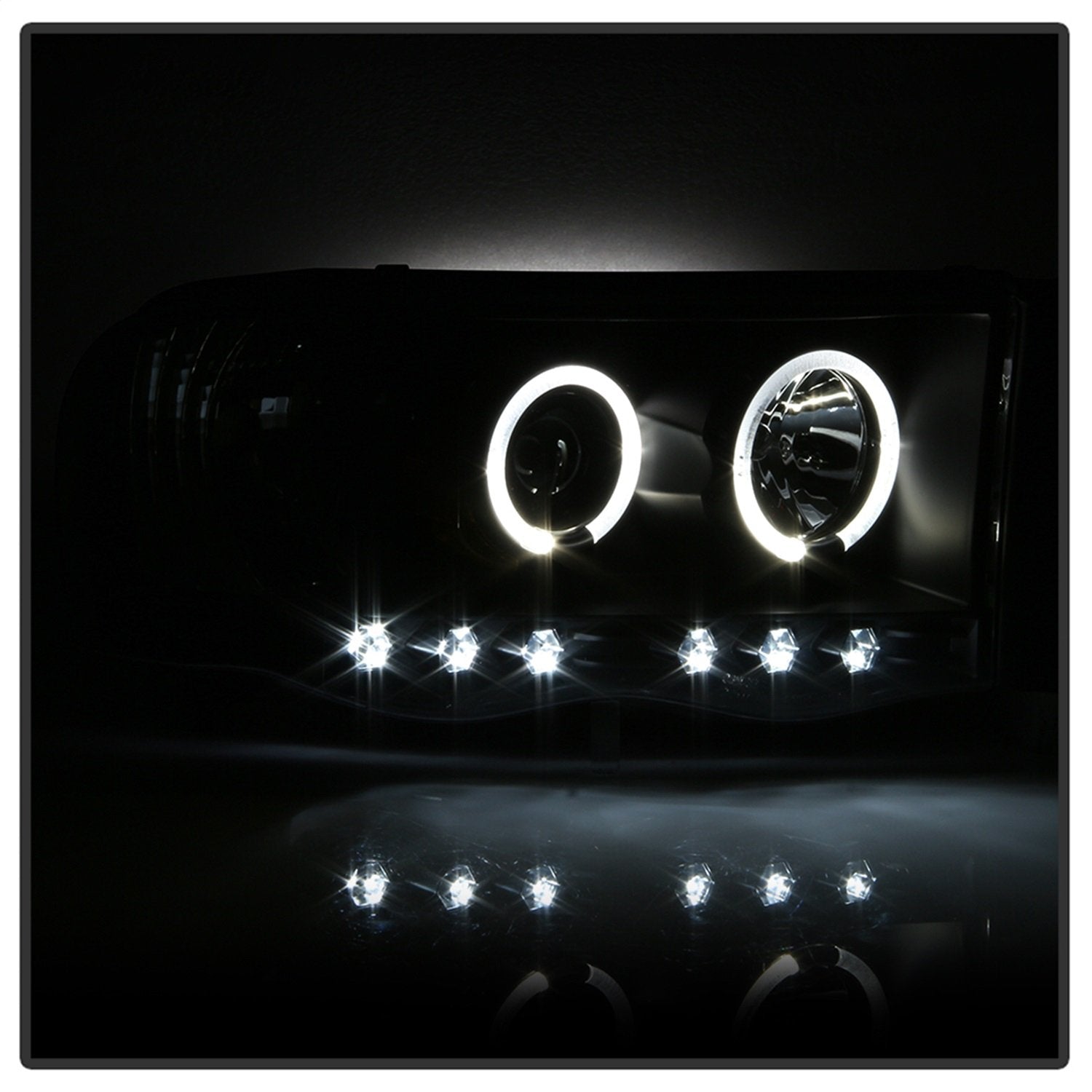 Auto Spyder 5009975 LED Halo Projector Headlights Black/Clear