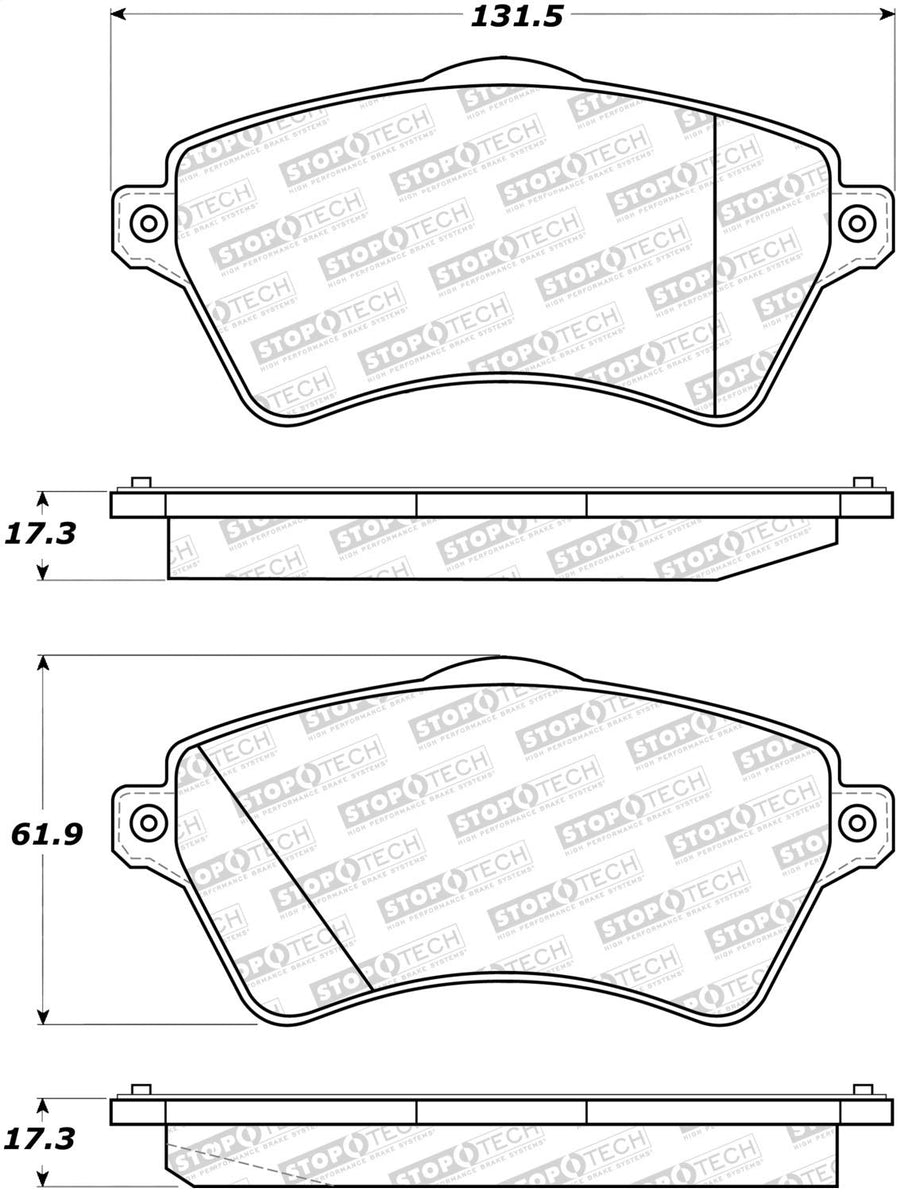 Front StopTech 308.09260 Brake Pads with Shims Street
