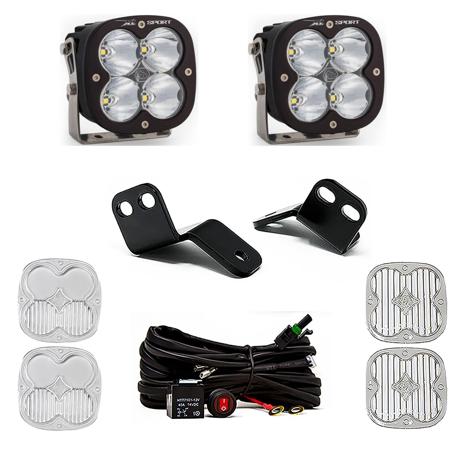 Baja Designs A-Pillar Light Kit XL Sport LED for Polaris RZR XP 1000; XP Turbo; Turbo S 2014-21 UTV (Spot; Clear)