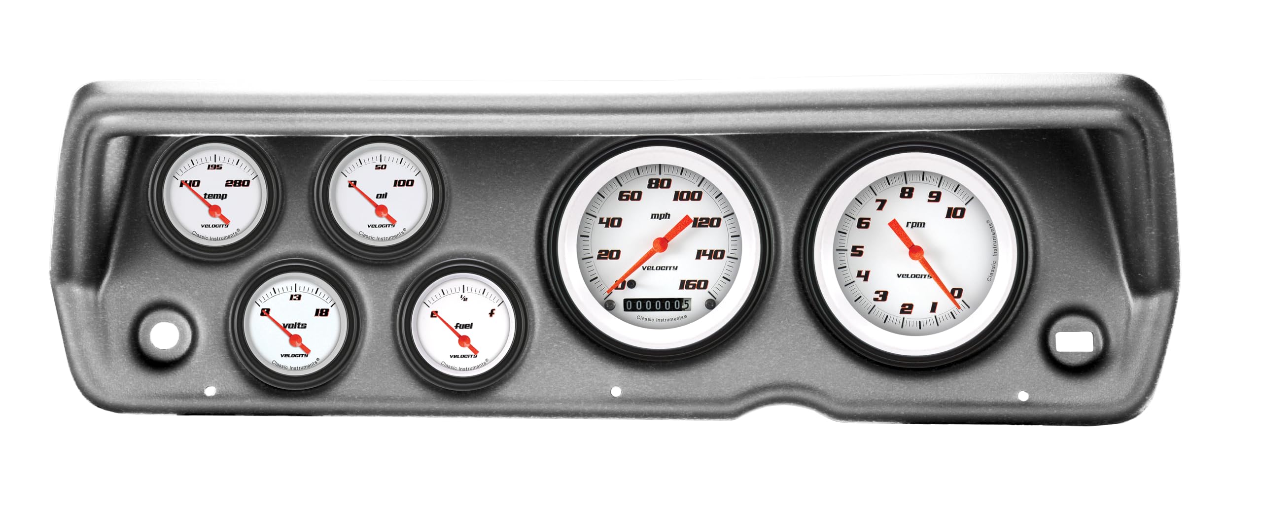 Velocity White Classic Instruments CDDU70VSW01BA Direct Fit 6 Gauge Set Compatible with 1970-1976 Duster