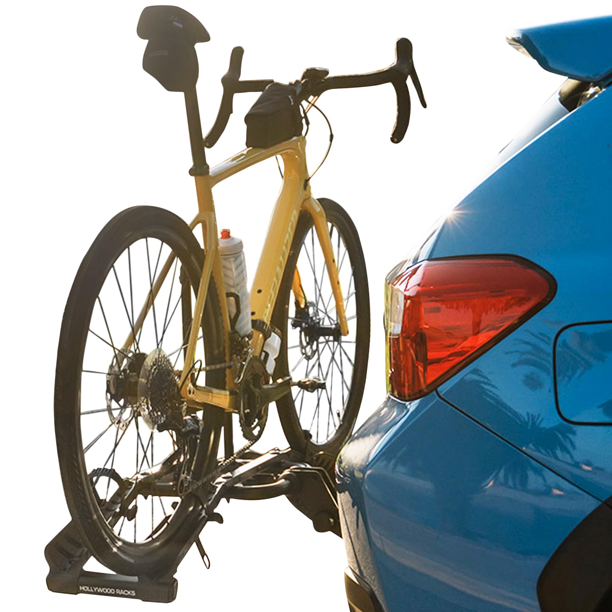 Destination 2 Hollywood Racks Hitch Bike Rack, Transports 2 Bikes up to 35 lbs Each - Lightweight Platform Style Bike Carrier for Car, SUV, or Truck - Secure, Foldable Bicycle Car Racks