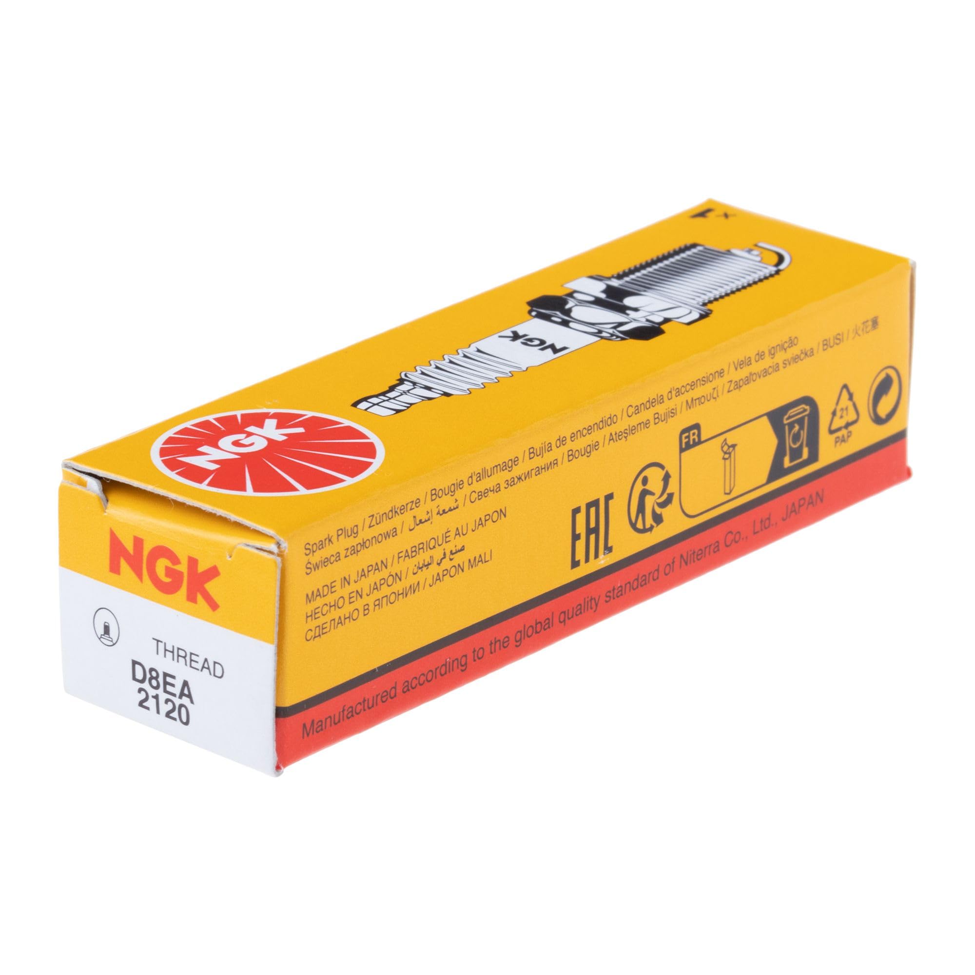 NGK D8EA Spark Plug, NGK, ea, 1, White, One Size