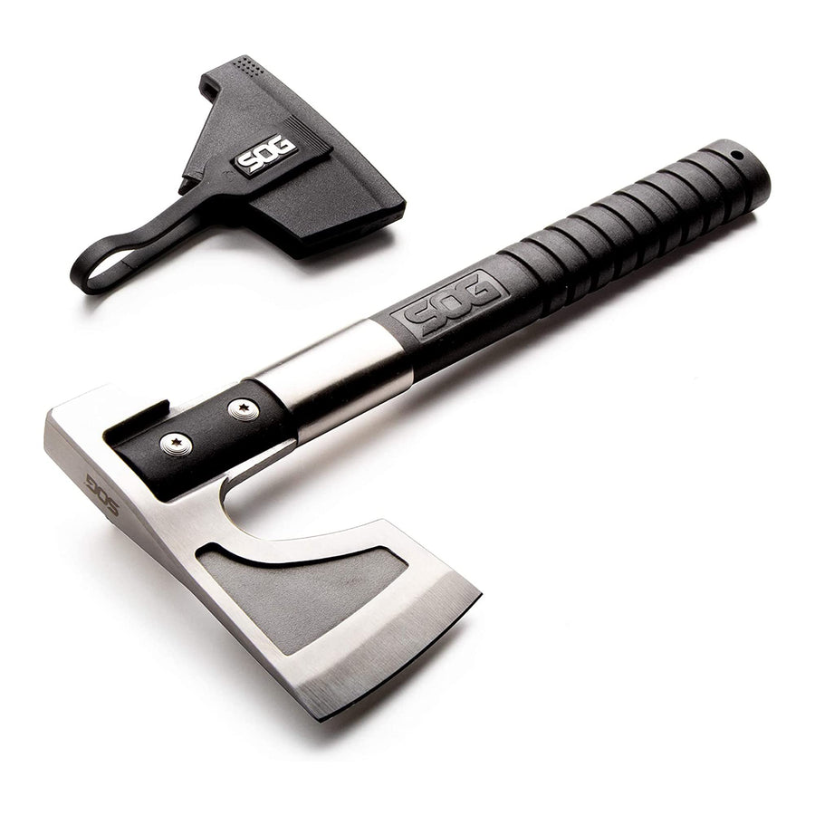 SOG Camp Axe- Camping and Compact Survival Hatchet/Hammer Tool with Sheath and 3.1 Inch Bushcraft Axe Edge (CH1001-CP)