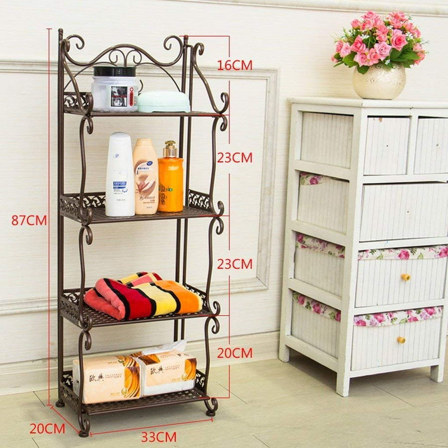 European Style BTBT Iron Bathroom Shelf Landing WC Washbasin Storage Rack Bathroom Shelf (color : White, Size : 110cm)
