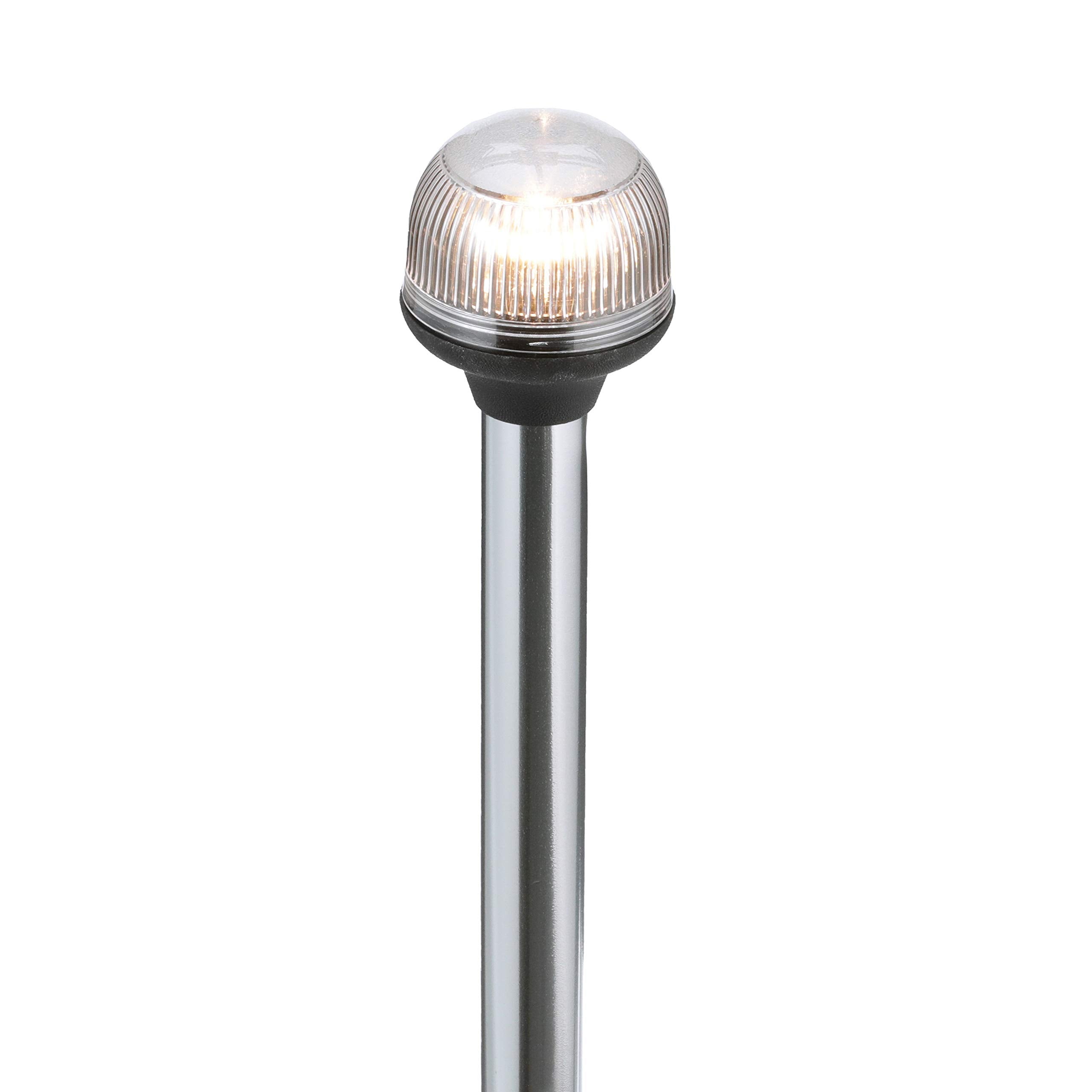 Attwood All-Round 5350-PA20-7 Incandescent Fold Down Navigation Light, Horizontal Mount, Black Base, 20-Inch