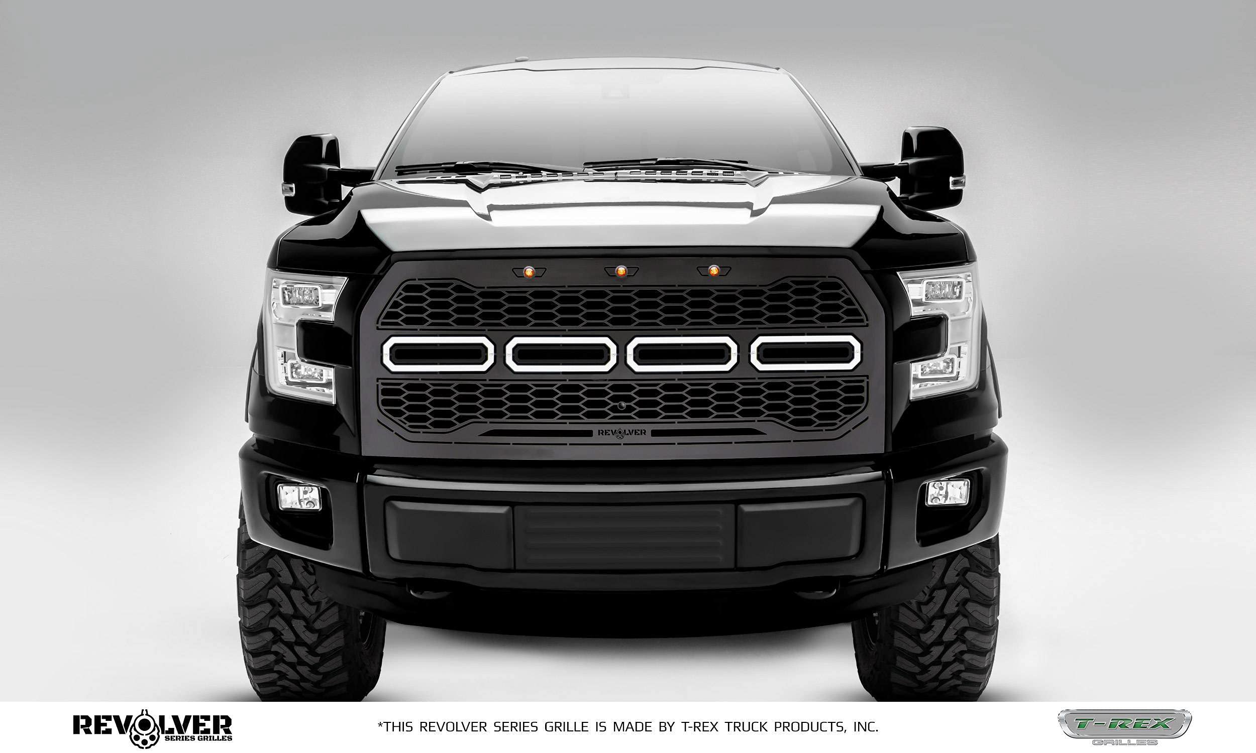 T-Rex Grilles Revolver Grille, 2015-2017 F-150, Black, 1 Pc, Replacement, Fits Vehicles with Camera - PN #6515771