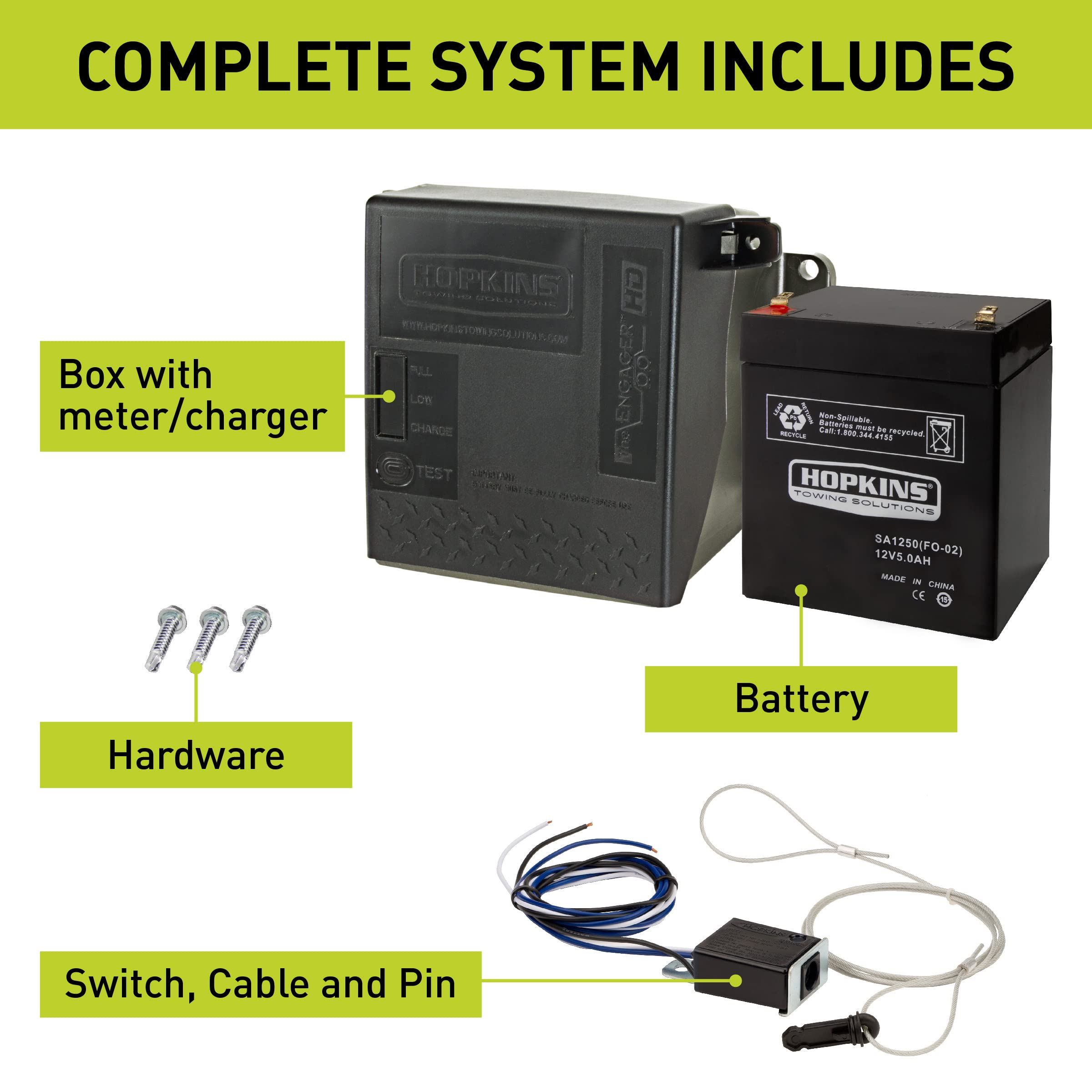 Engager SM Break-Away System Hopkins Towing Solutions with Battery Meter and 44 Switch