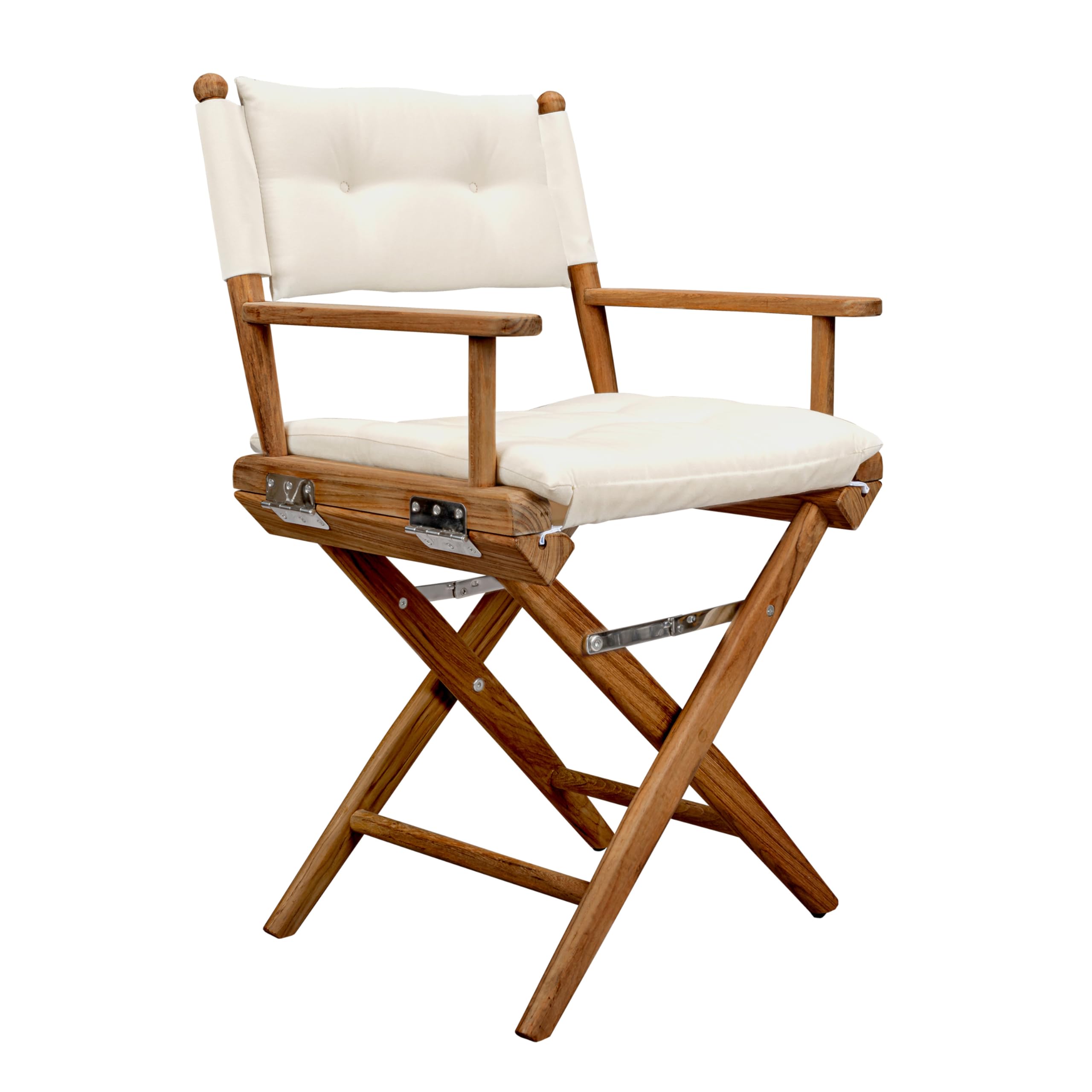 Teak Director's Chair Whitecap W/Cream Cushion 18"
