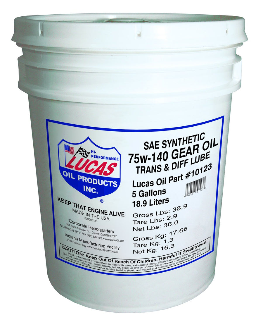 Synthetic SAE 75W-140 Lucas Oil Gear Oil - 5 Gallon
