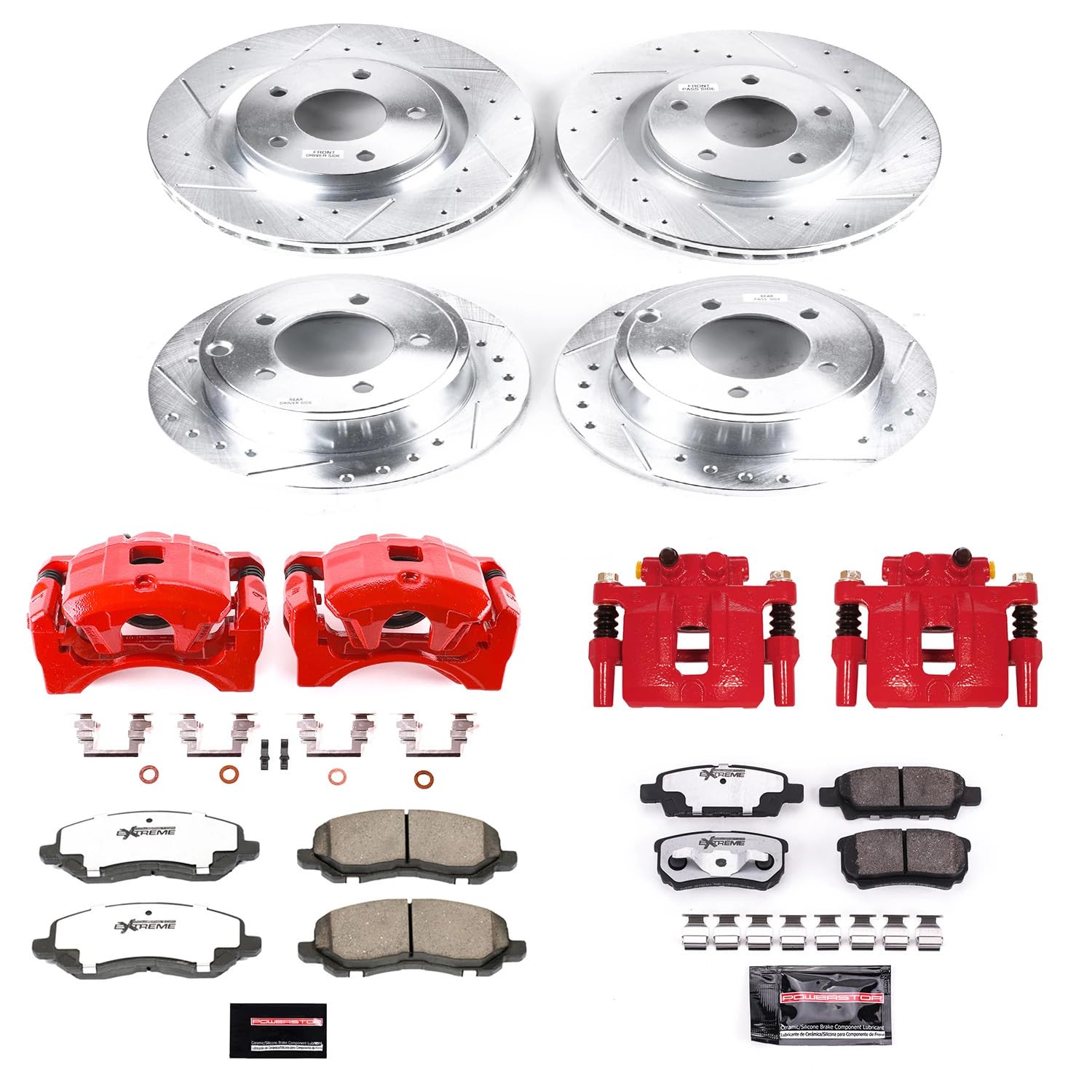 Power Stop Z26 KC2840A-26 Front & Rear Street Warrior Brake Kit Mitsubishi For Mitsubishi Lancer 2012 [Model Specific]