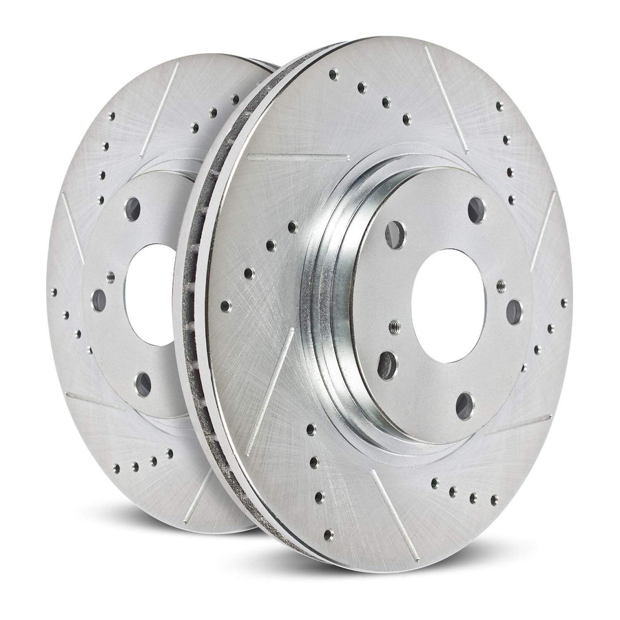 Power Stop JBR1700XPR Drilled, Slotted Rear Brake Rotor Pair For Eclipse Cross 2018-2020, Outlander 2014-2021, Outlander PHEV 2018-2020, Outlander Sport 2013-2020, RVR 2013-2018 [Model Specific]