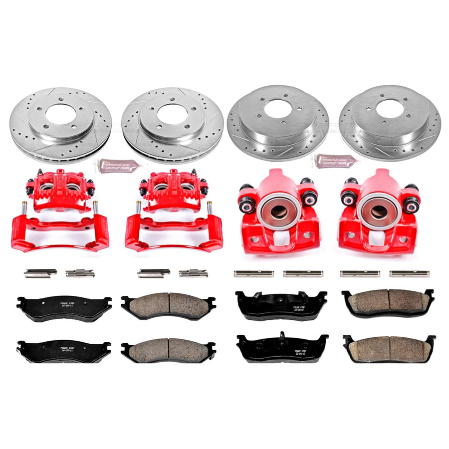 1-Click Performance Brake Kit Power Stop (KC1870) with Calipers For Ford Expedition 1997-2000, Lincoln Navigator 1998-2000 [Model Specific]