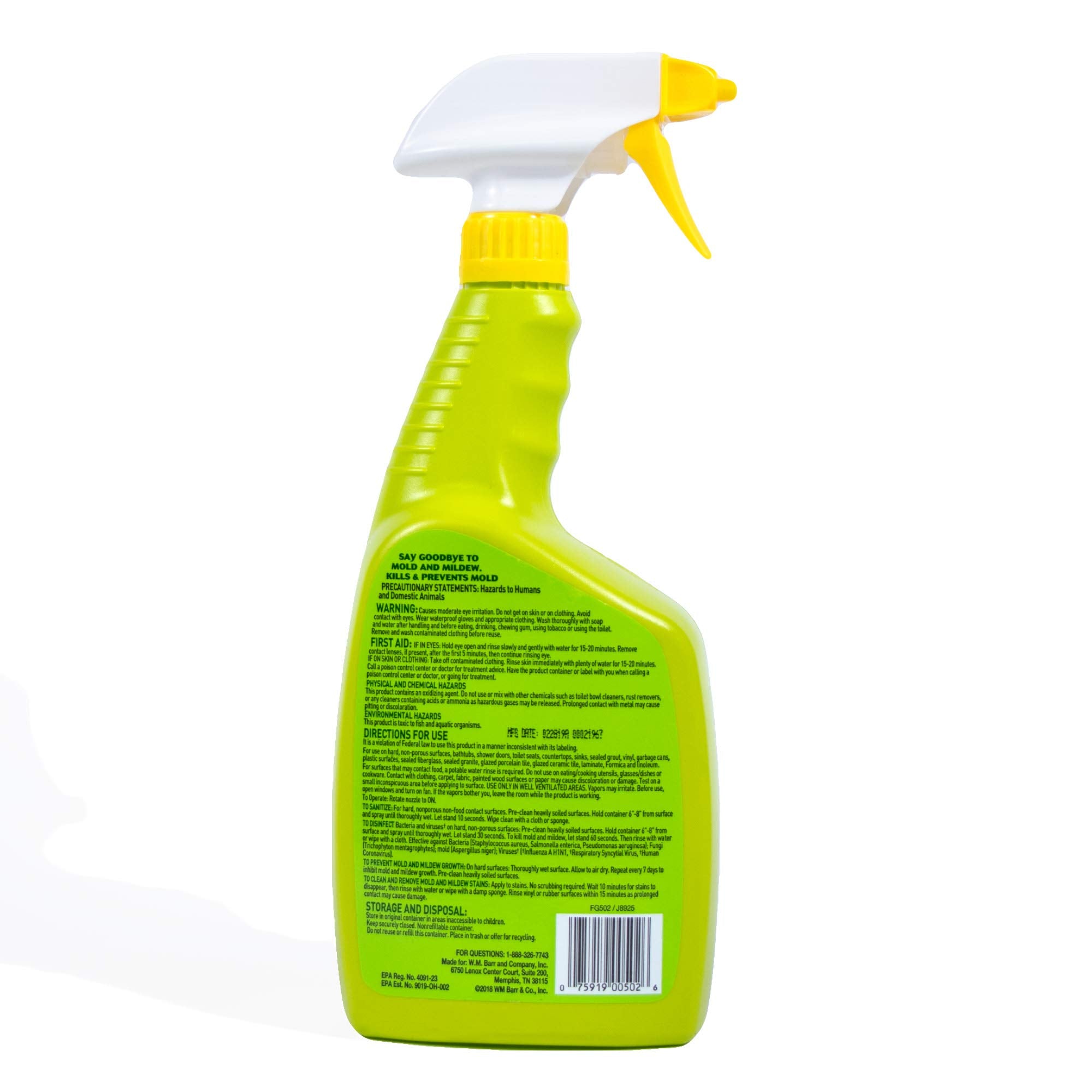 MOLD ARMOR Quick Stain Remover + Mold and Mildew Killer, 32 oz., Trigger Spray Bottle, Eliminates 99.9% of Household Bacteria and Viruses, Ideal Bathroom Mold and Mildew Remover