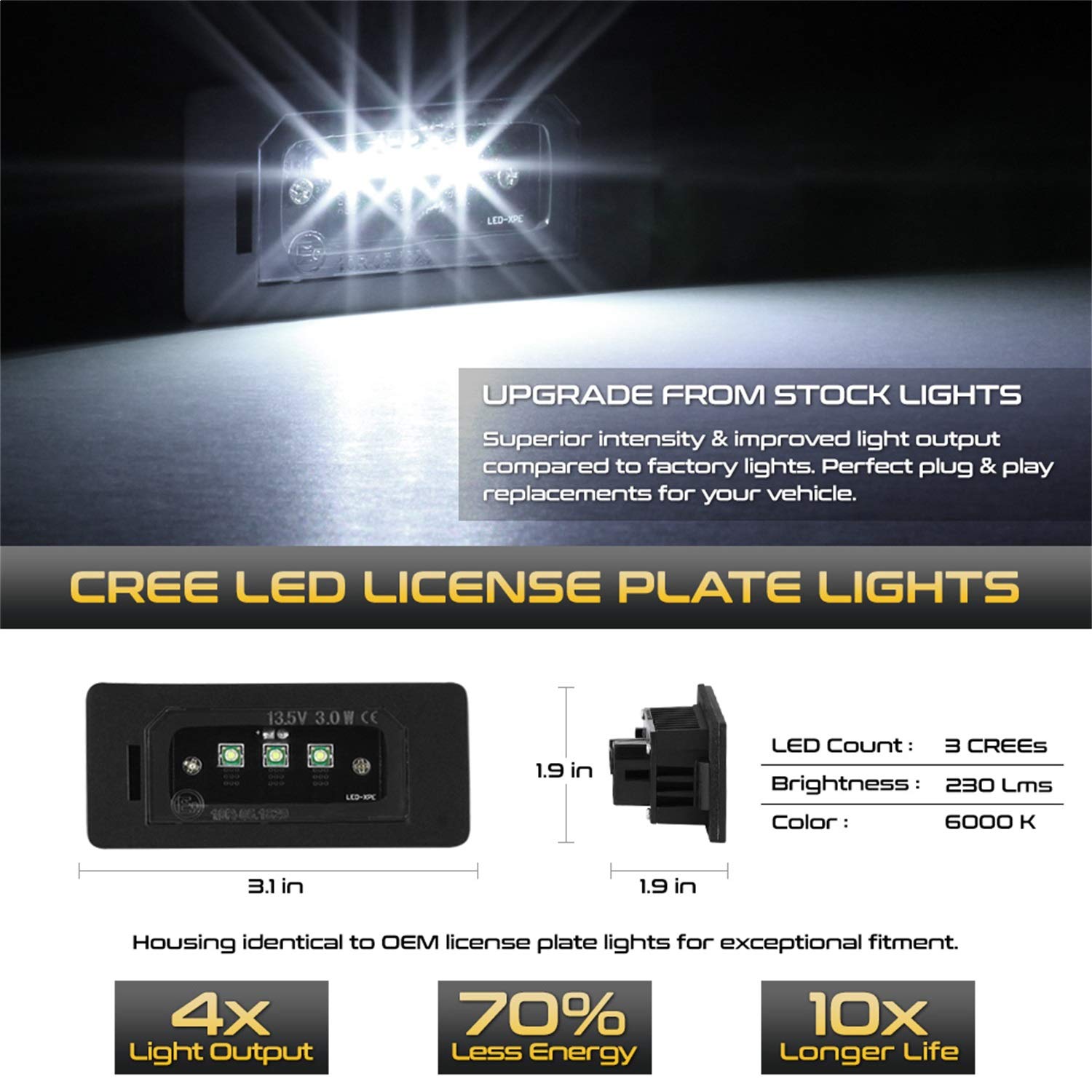 License Plate Bulb Xtune (LAC-LP-BMWE9005-CREE)