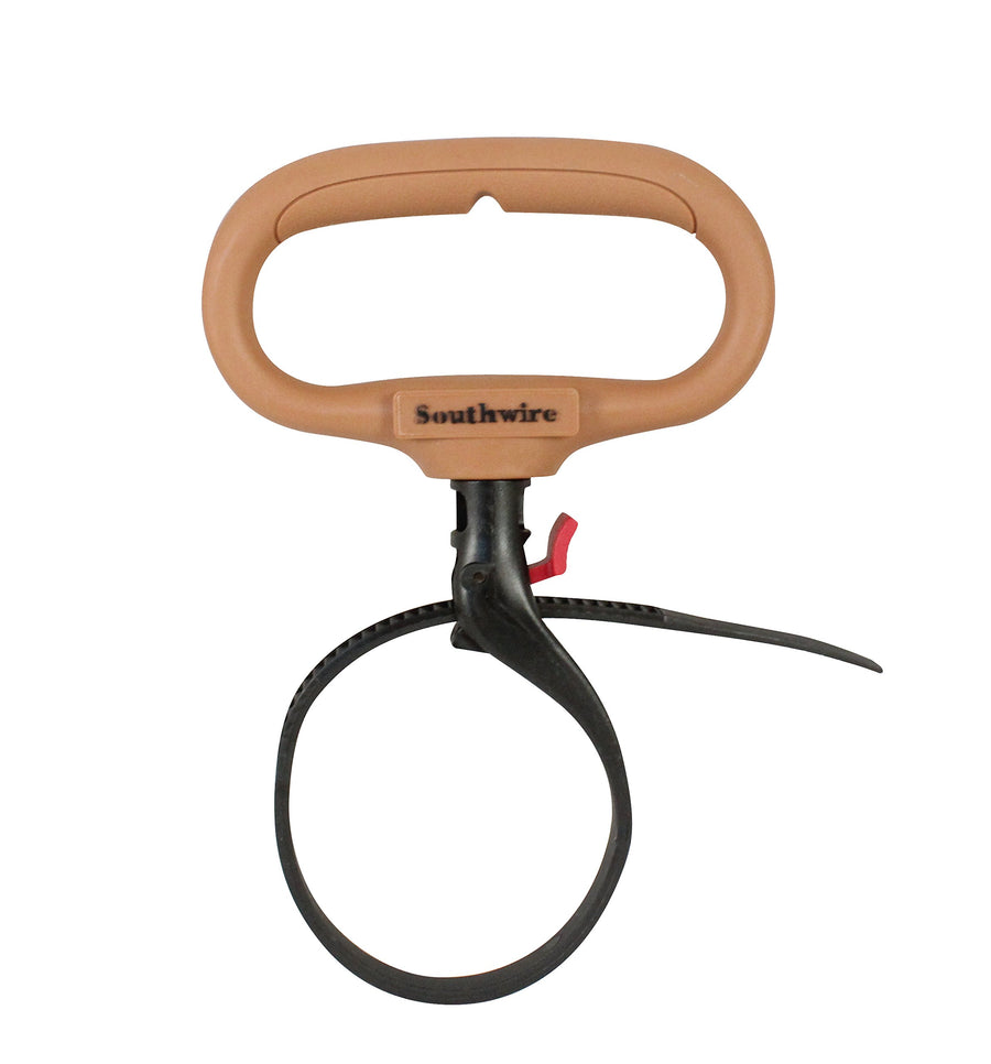 Southwire 3-Inch Adjustable Heavy Duty Clamp Tie w/ Rotating Handle; Reusable Zip Down Cable; Brown