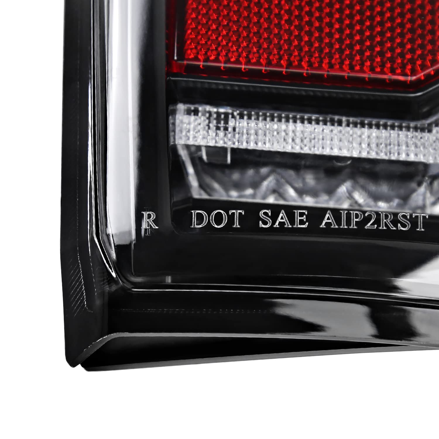 Matte Black LED Tail Lights w/White LED Light Bar SPEC-D TUNING Compatible with 2016-2022 Toyota Tacoma, Left + Right Pair Assembly