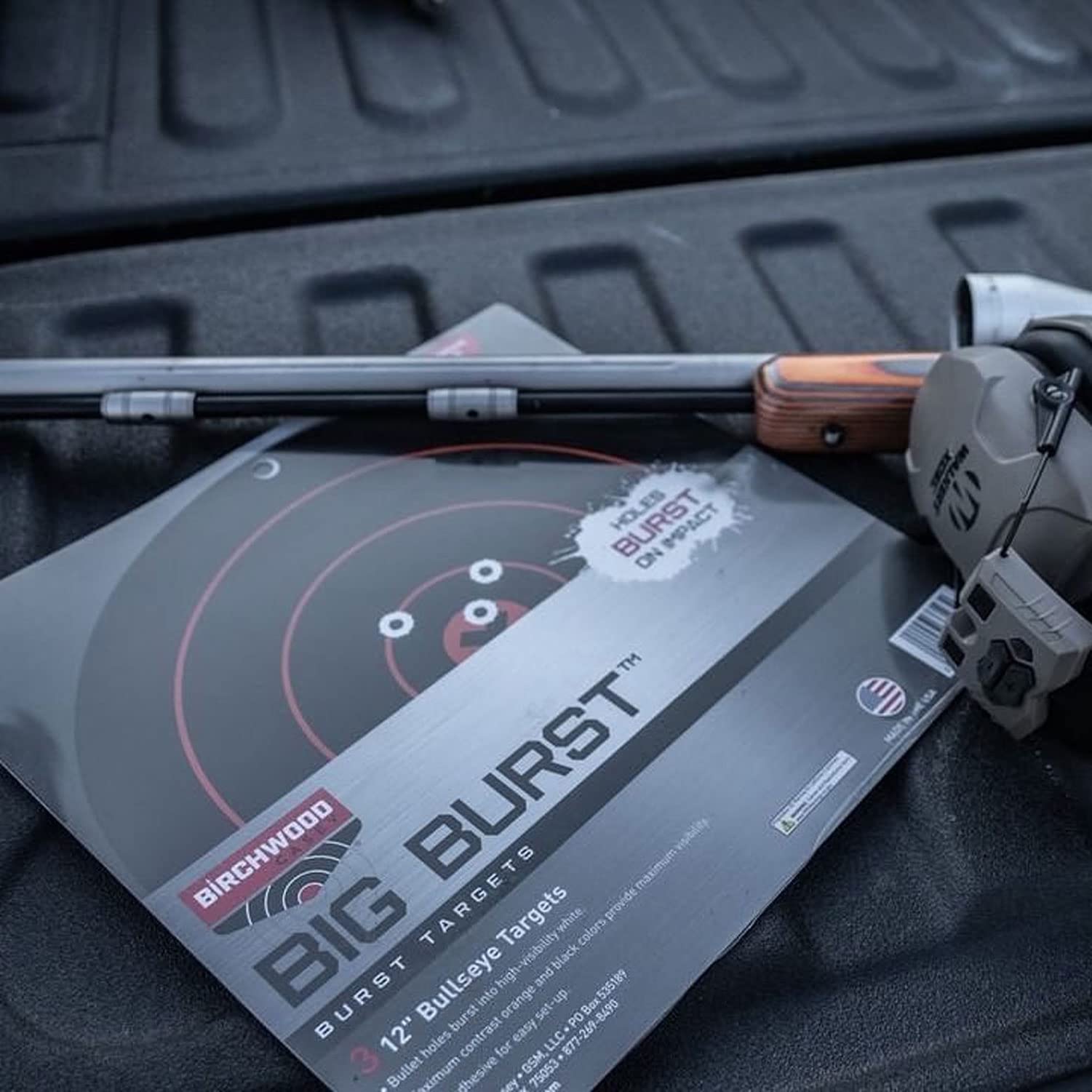 Birchwood Casey Always Flat Big Burst Bull's Eye Adhesive Back Shooting Training Reactive Targets | Pack of 3 Sheets | 12" (1 Target per Sheet)