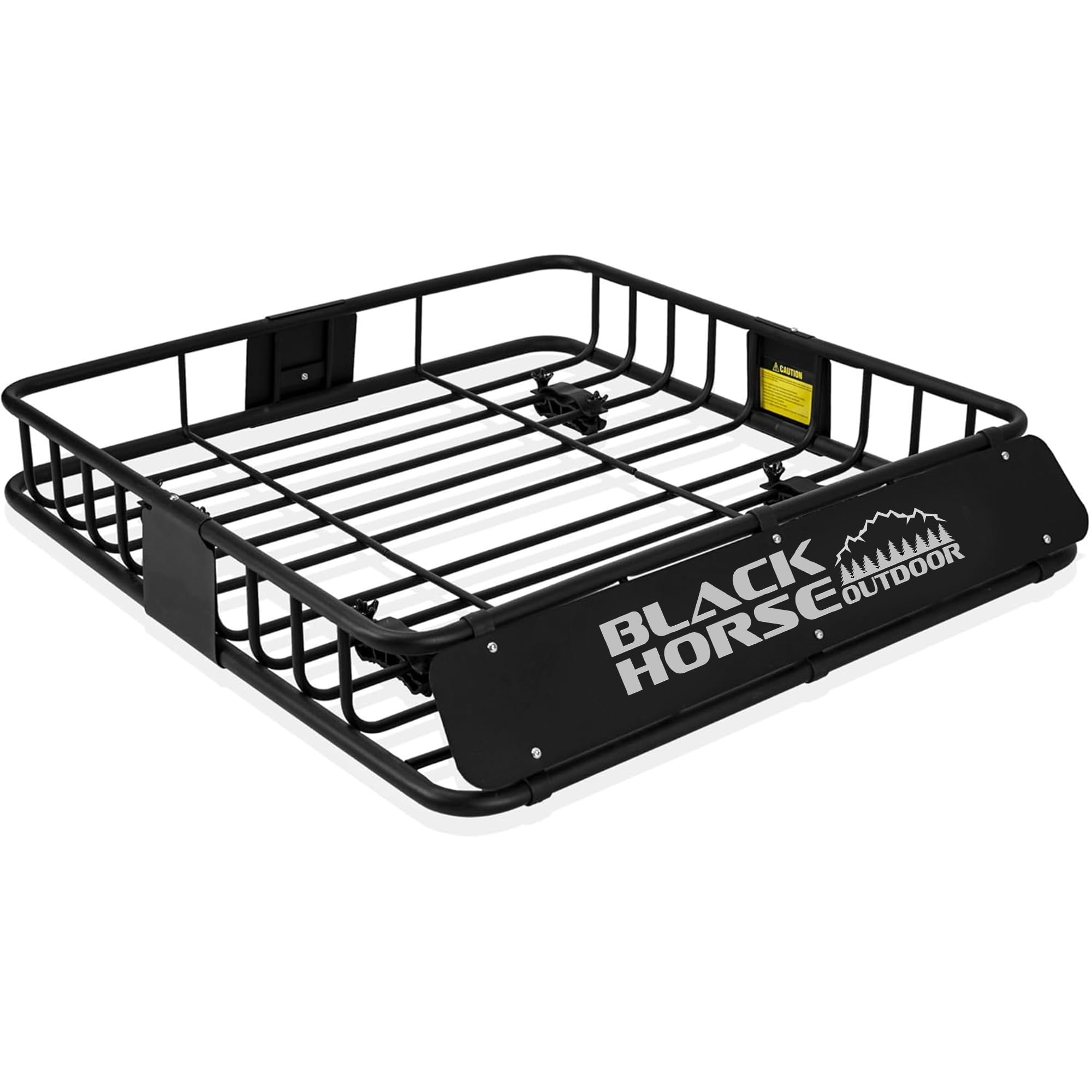 43"x39"x6" Black Horse Outdoor Voyager Roof Top Cargo Basket, Heavy Duty Weather Resistant Luggage & Camping Gear Storage for Car, Truck or SUV Transport, 200 lbs Capacity - BHODBA4339