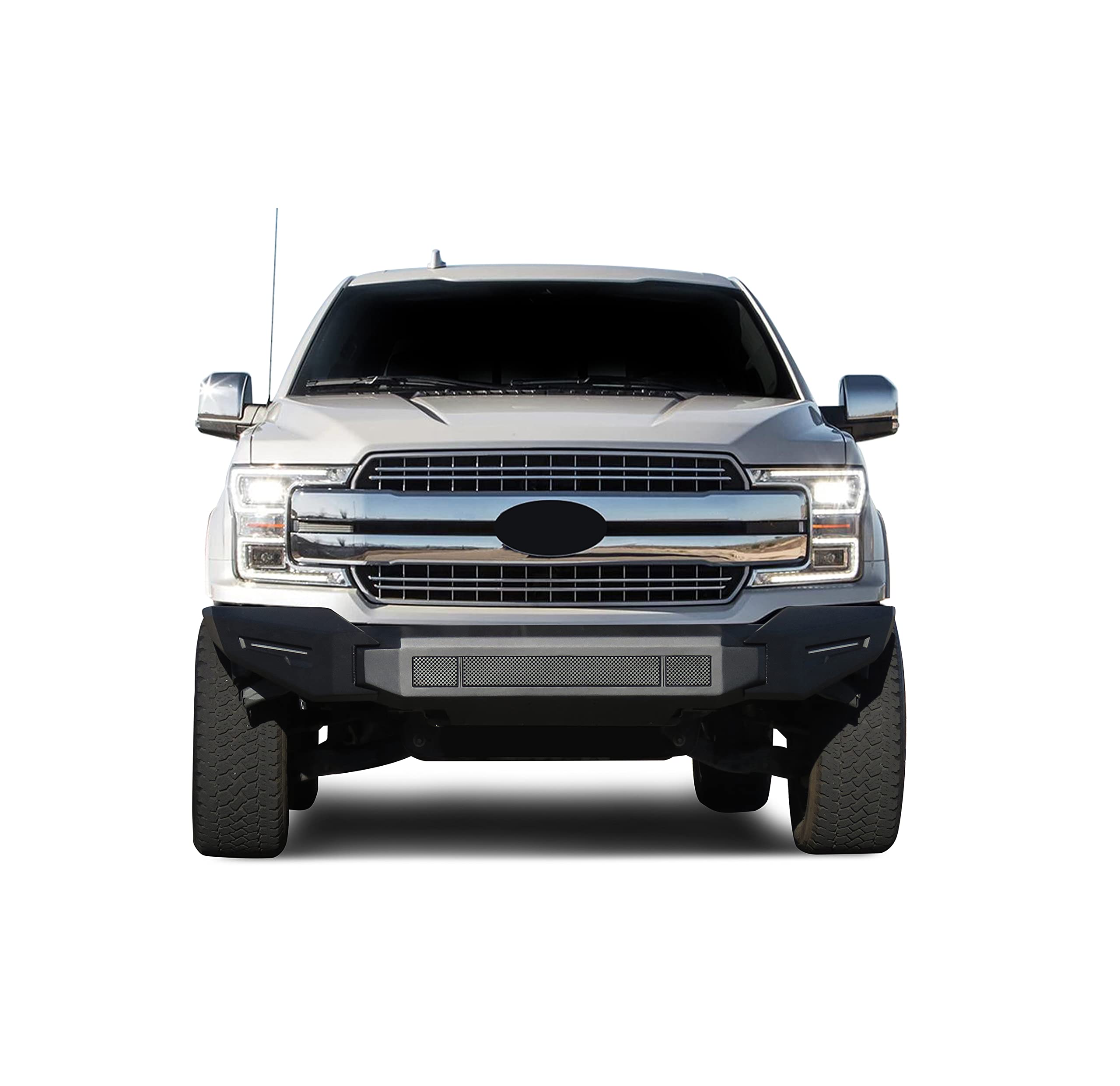 Armour II Heavy Duty Black Horse Modular Front Bumper Matte Black Compatible with 2018-2020 Ford F-150 (Excl. 2020 Diesel Model)-AFB-F119-BU