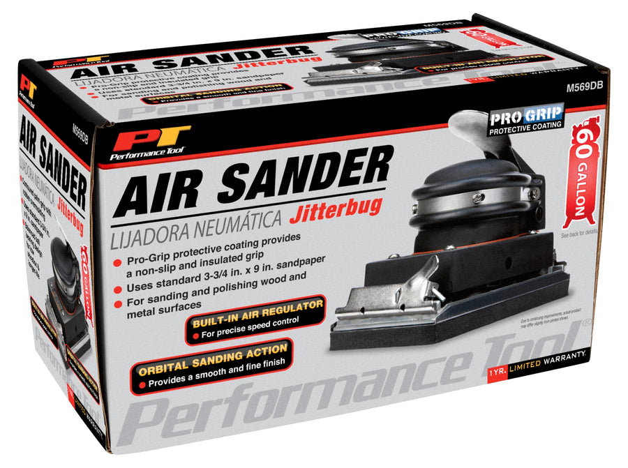 Jitterbug Air Sander Performance Tool M569DB - Professional-Grade Pneumatic Sanding Tool for Quick and Efficient Surface Preparation