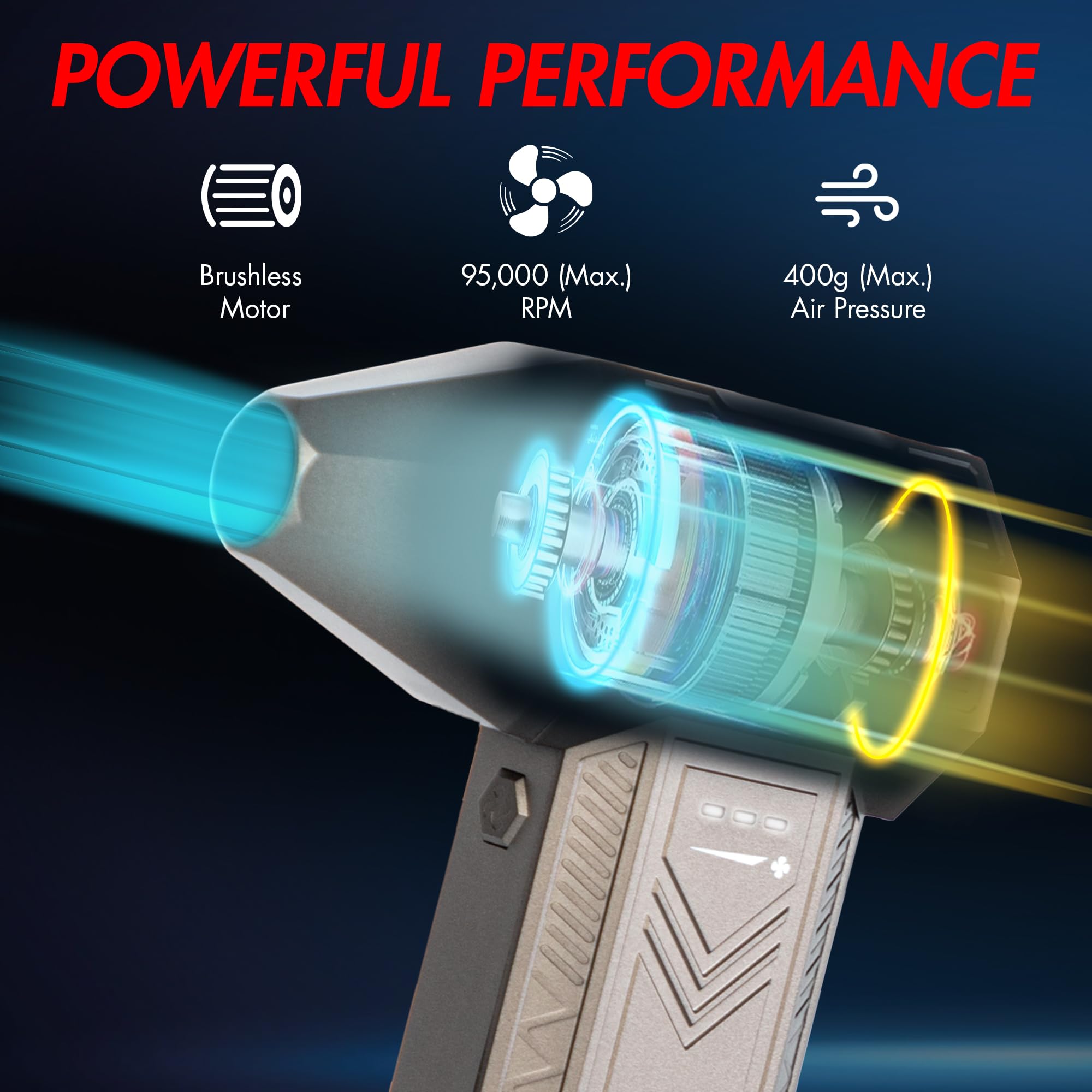 Wagan iOnBoost V8 Jet 1200A Peak Jump Starter with 12V Turbo Air Blower Portable Lithium Car Battery Up to 4.0L V8 or 2.0L Diesel 95,000RPM Cordless Jet Blower Power Bank, for Car Home Use