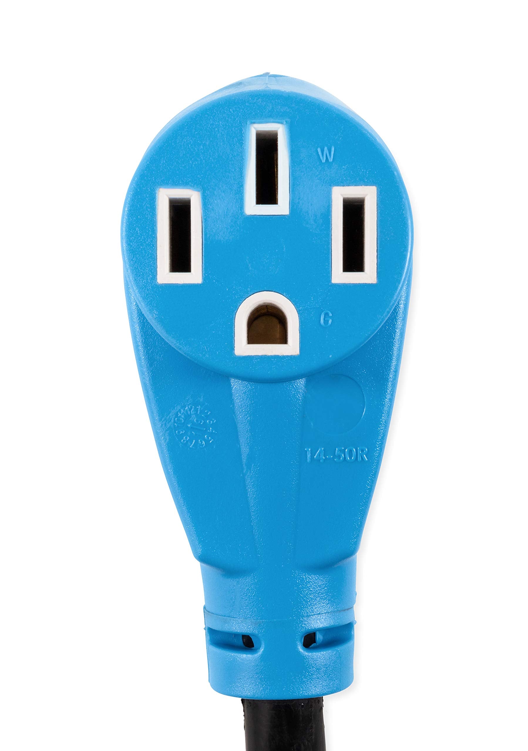 Camco 55451 Dryer Plug Adapter Electric Vehicle Dogbone with PowerGrip Handle, 30-Amp Male to 50-Amp Female, 12-Inch - Safely Converts Your Electrical Connection Type
