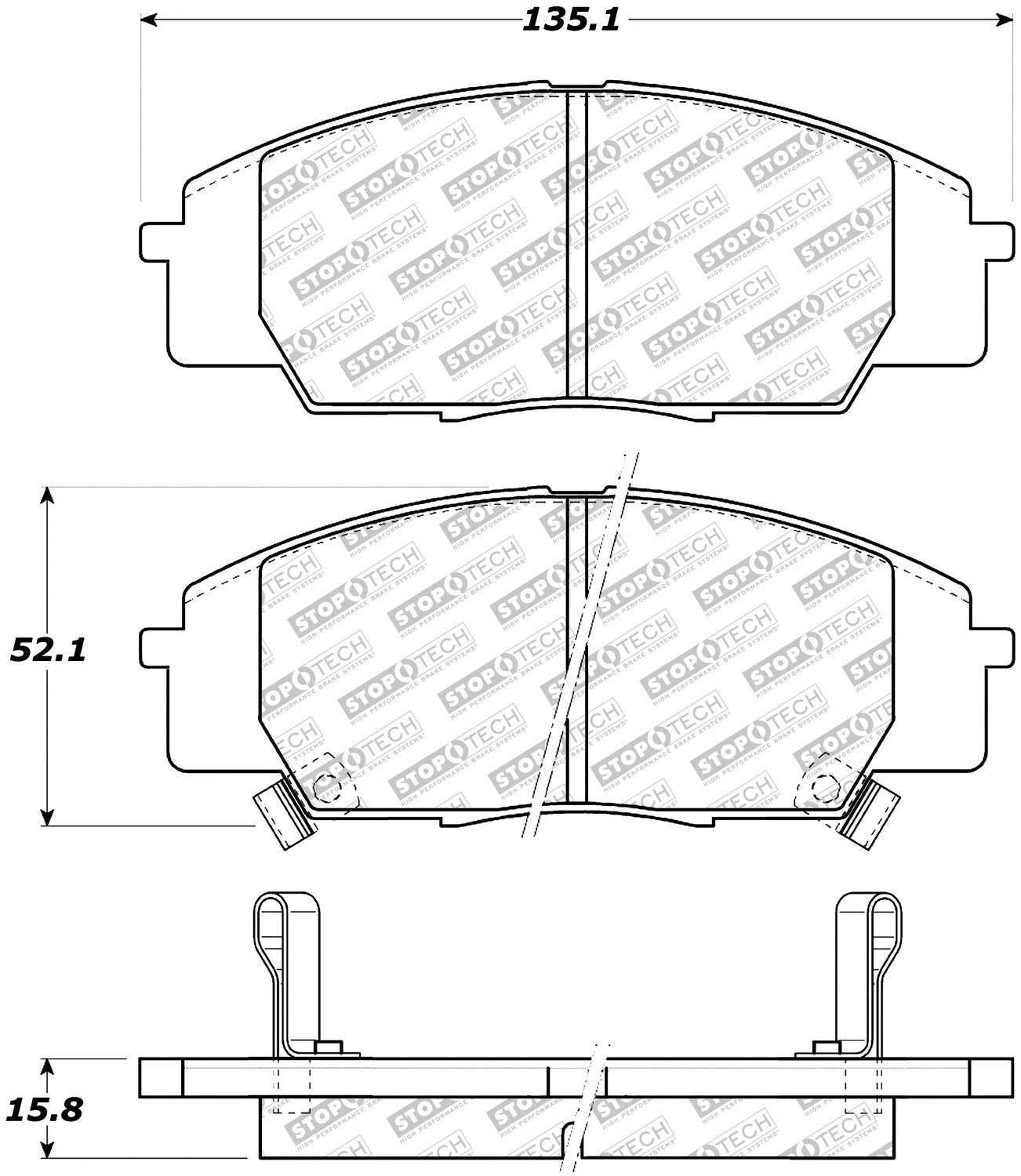 Brake Pads StopTech 305.08290 Street Select with Hardware