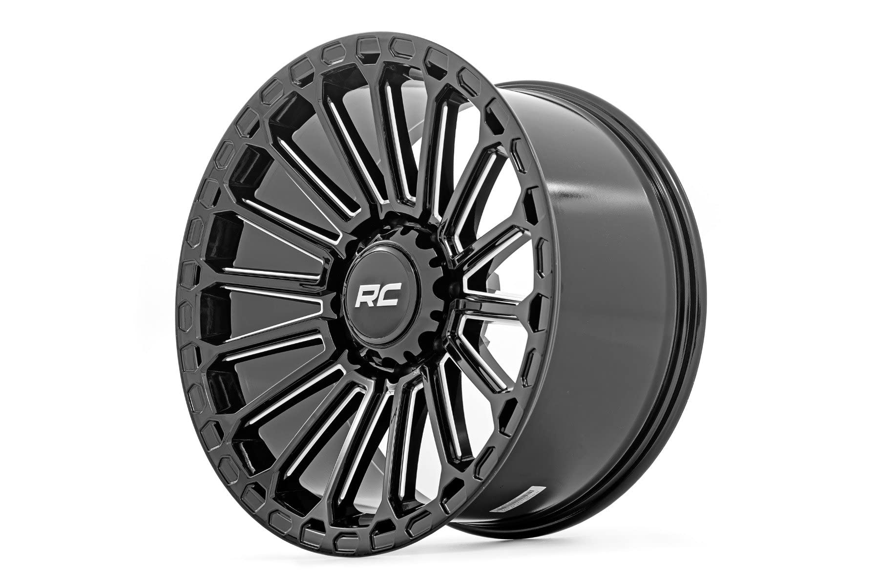 One-Piece Rough Country 97 Series Aluminum Wheel - 17x9, 6x5.5 Bolt Pattern, 12mm Offset, Gloss Black