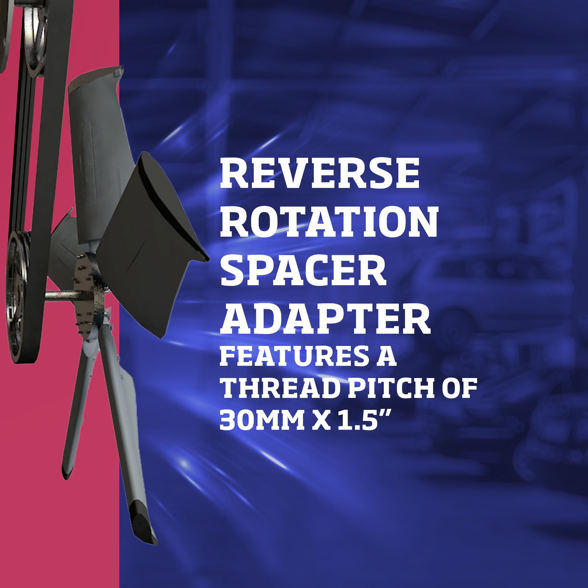 Flex-A-Lite Thread-On 1-1/2 Inch Fan Spacer and Adapter, Reverse Rotation Fan Spacer (851/113291)