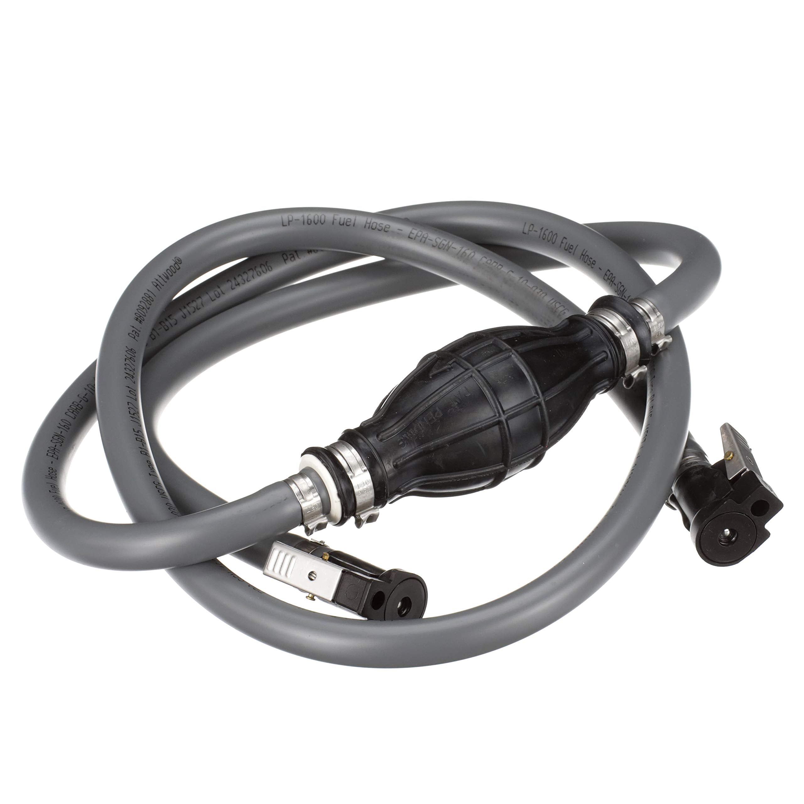 Johnson and Evinrude Marine Fuel Line Kit, Attwood 93806ELP7​, EPA Compliant, Primer Bulb Included, 3/8" x 6 ft. Long, Black