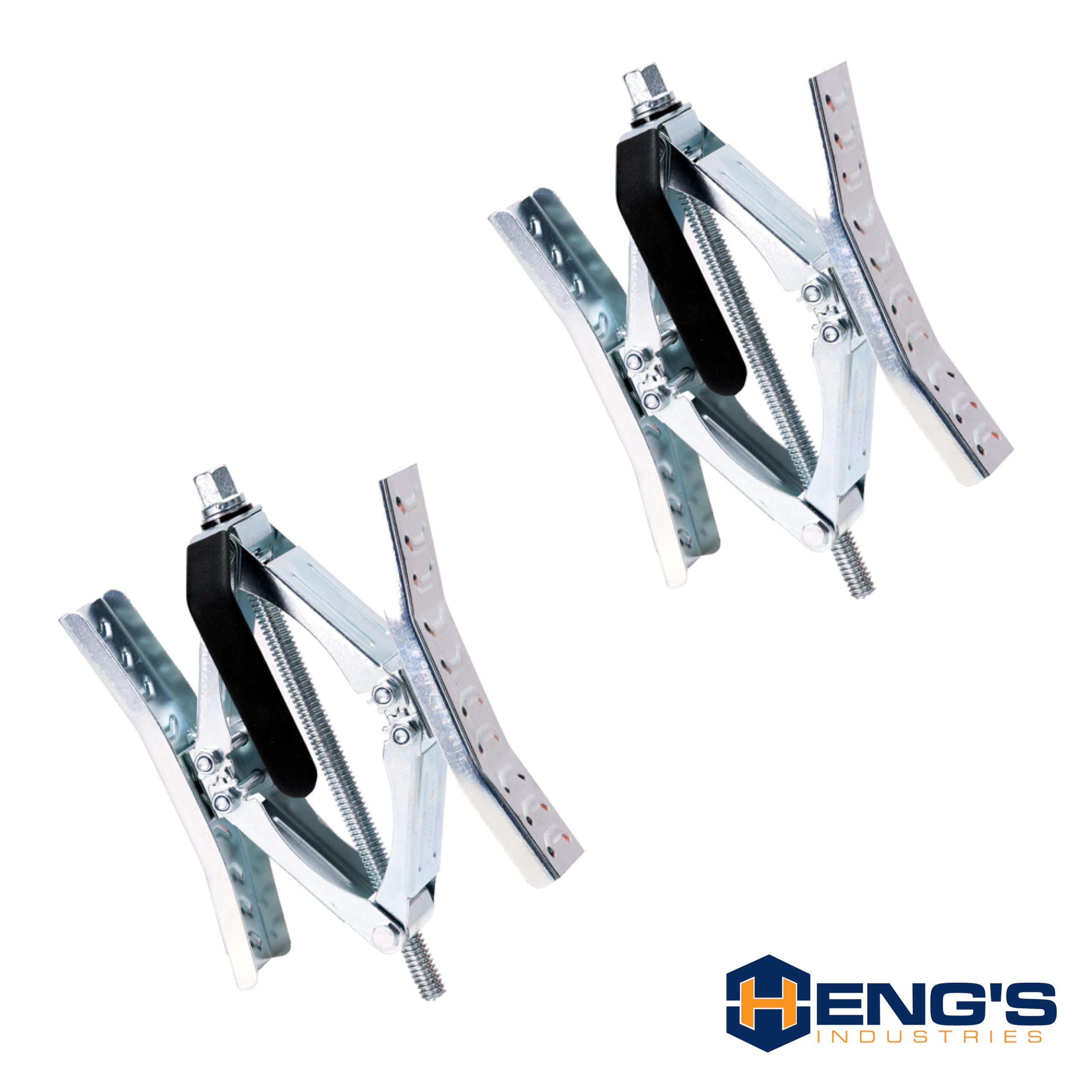 Set of 2 HENG'S INDUSTRIES New X-Shaped Wheel Chocks with Drill Bit Adapter & Manual Crank | Enhanced Anti-Move Tire Lock Technology | RV, Travel Trailer, Camper | HG-80009