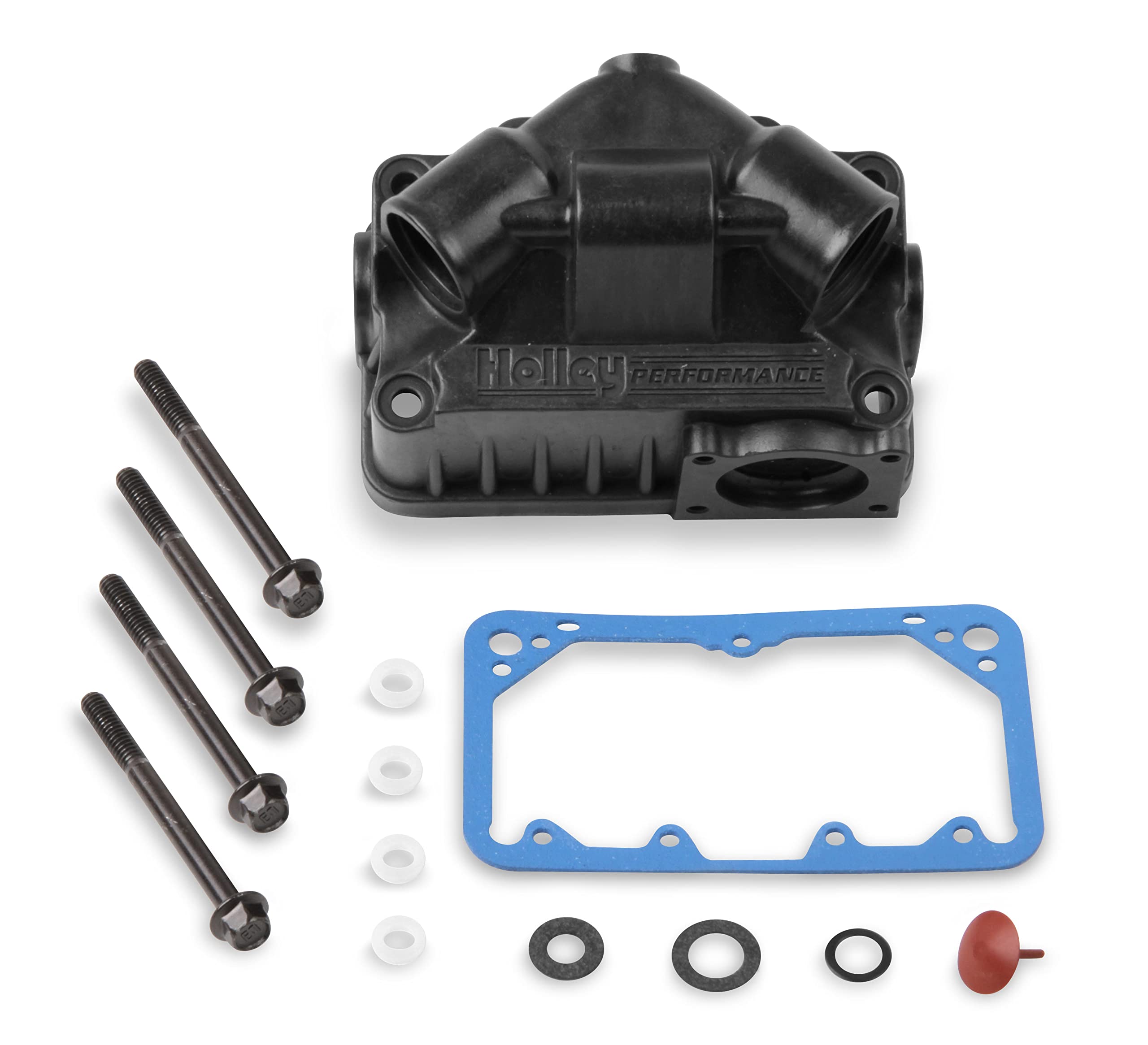Holley Hard Core Gray 134-73HB Aluminum Center Hung V Fuel Bowl Kit - Secondary with Pump Provisions