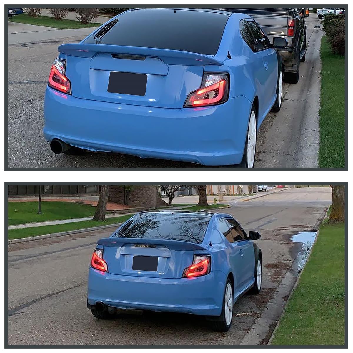 Black LED Tail Lights w/White LED Light Bar SPEC-D TUNING Compatible with 2011-2013 Scion tC, Left + Right Pair Assembly