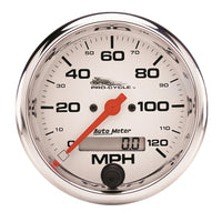 Speedometer AutoMeter 19351 (Pro-Cycle Gauge, Speedo, 3 3/4", 120 Mph, Elec, White, Pro-Cycle)