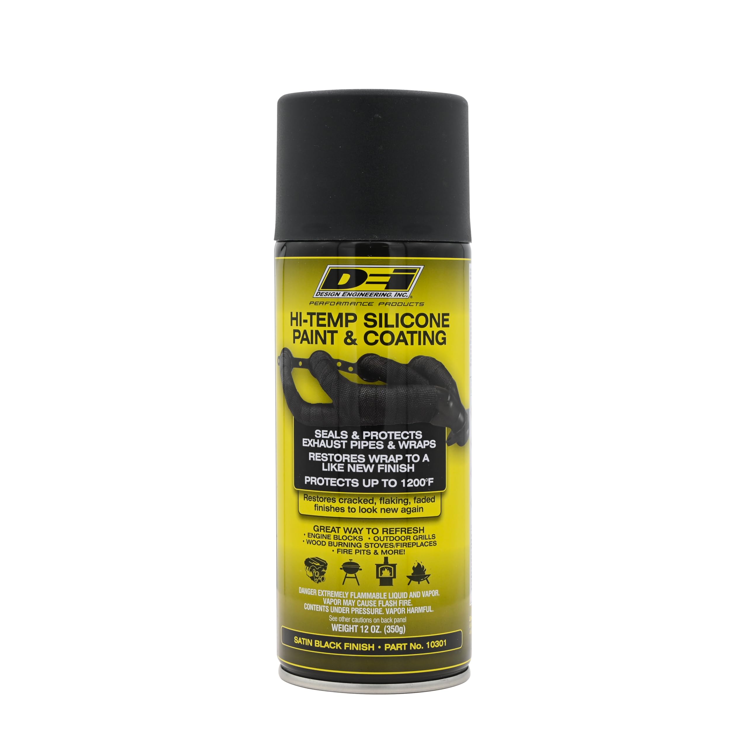 High-Temperature Silicone Coating Spray Design Engineering - Black, 1 CAN