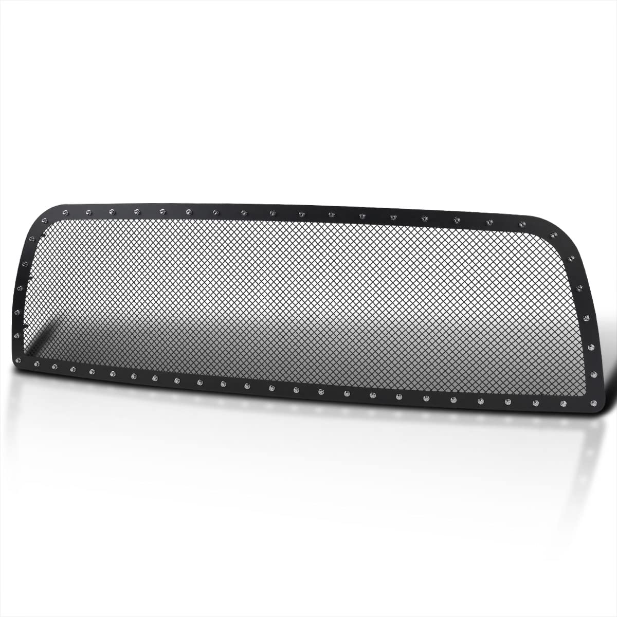 Rivet Style Black Studded S/S Mesh Hood Grille Insert Spec-D Tuning Compatible with Dodge Ram 2500 3500 2013-2018