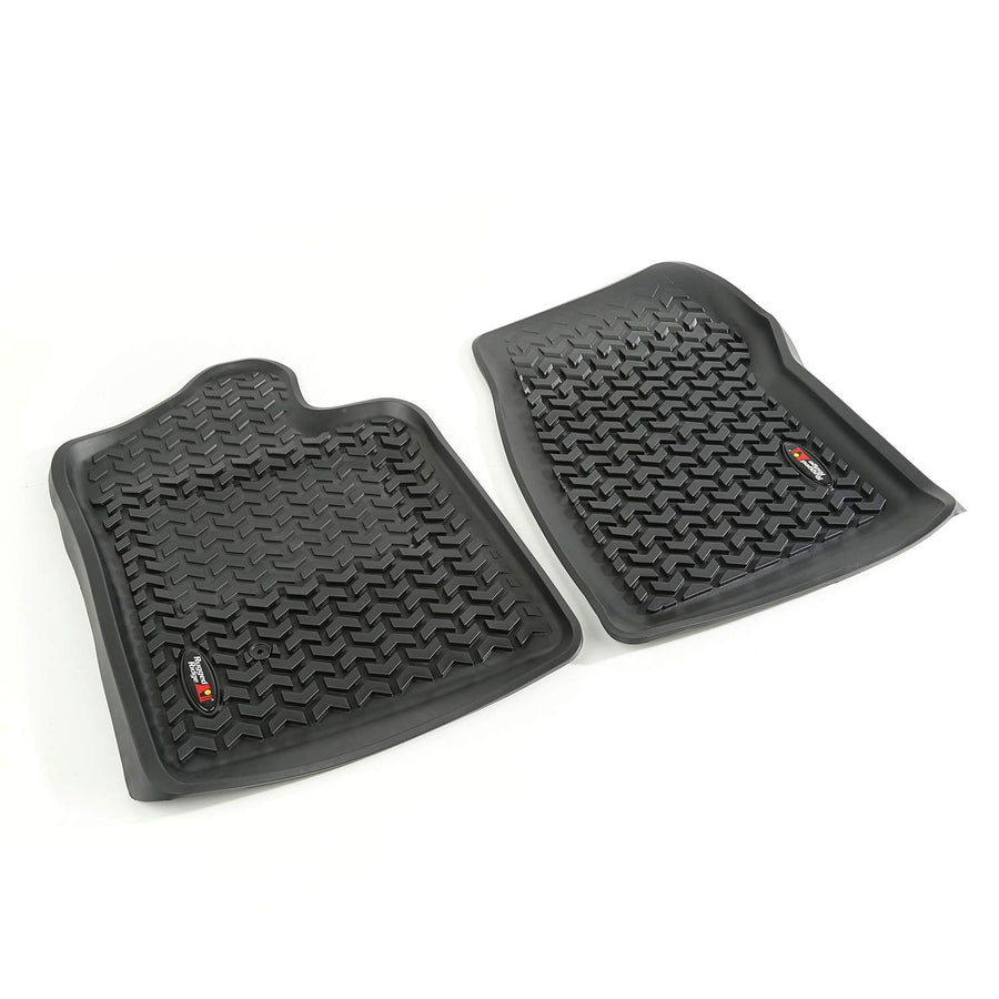 Rugged Ridge Front Floor Liners for Sierra/Silverado | Pair, All-Terrain, Black | 82901.21 | Fits 2007-2013 Chevrolet Silverado & GMC Sierra 1500 Regular Cab