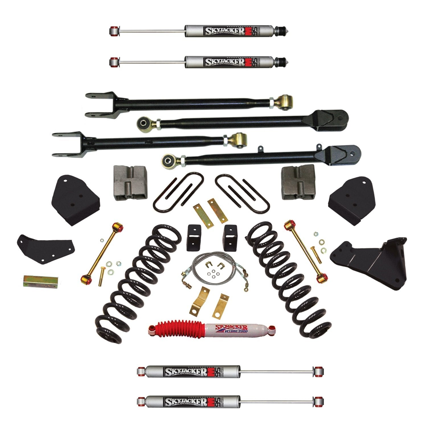 Suspension Lift Kit Skyjacker F86024KSH-M w/Shock M95 Performance Shocks 6 in. Lift