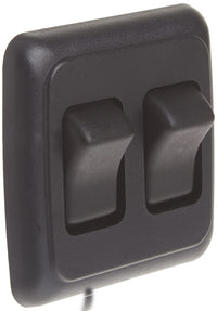 Black JR Products Double SPST On-Off Switch with Bezel 12235