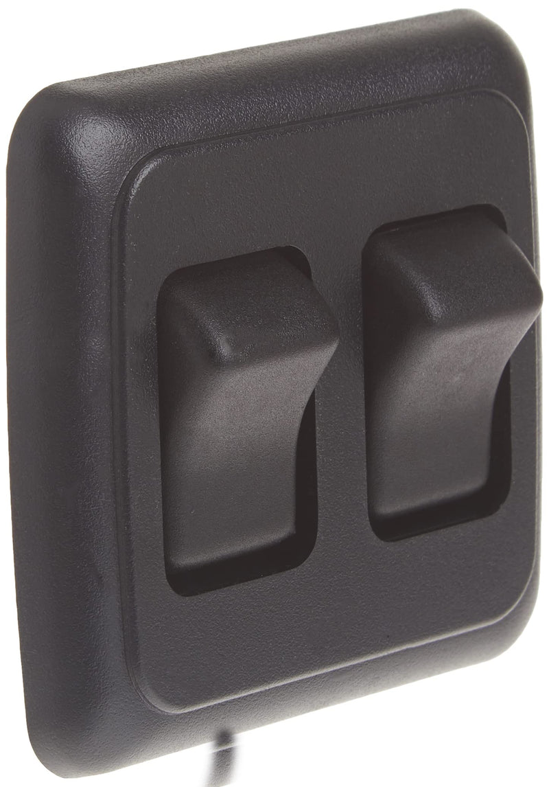Black JR Products Double SPST On-Off Switch with Bezel 12235