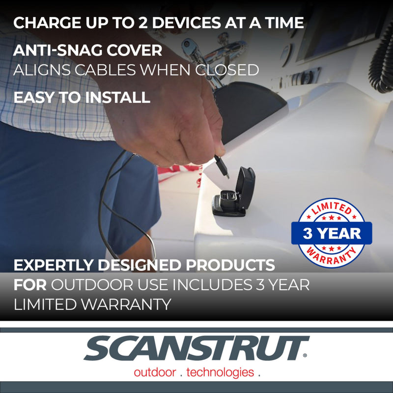 Flip Pro Scanstrut Fast Charge Dual USB Socket