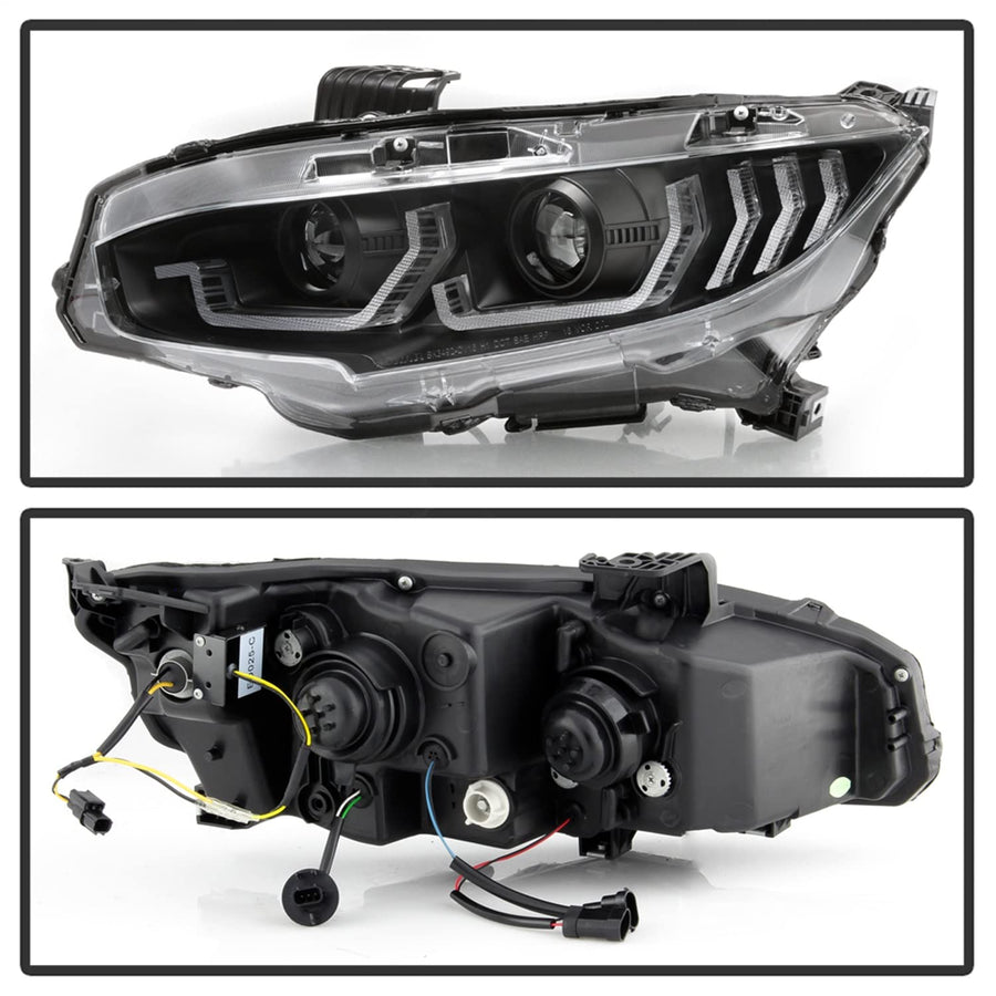 Projector Headlight Spyder - (PRO-YD-HC16AP-SEQ-BK)