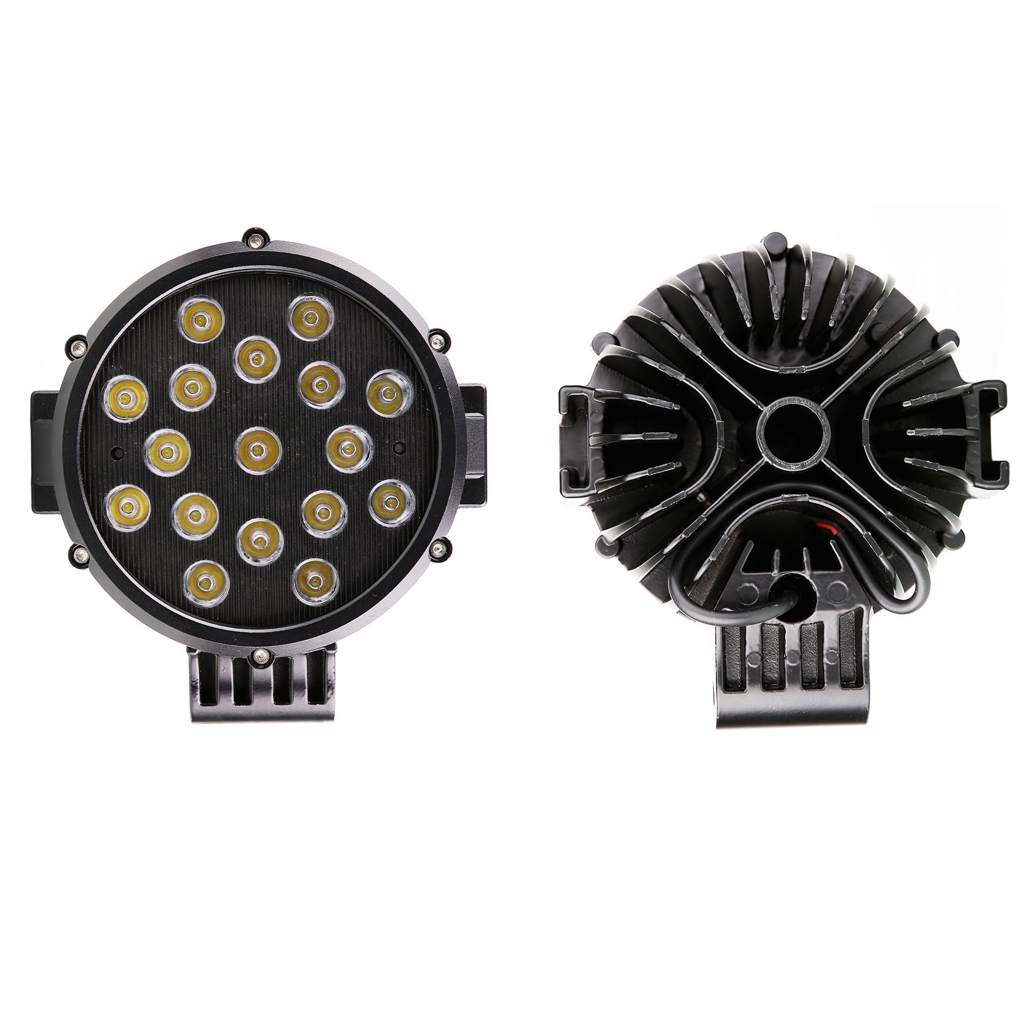 Bumper Guard Modular Black Black Horse Grille brush Come With pair of 7.0"Dia.LED Lights with Black Trim Rings Compatible with 2001-2004 Toyota Tacoma-17TO23MA-PLB