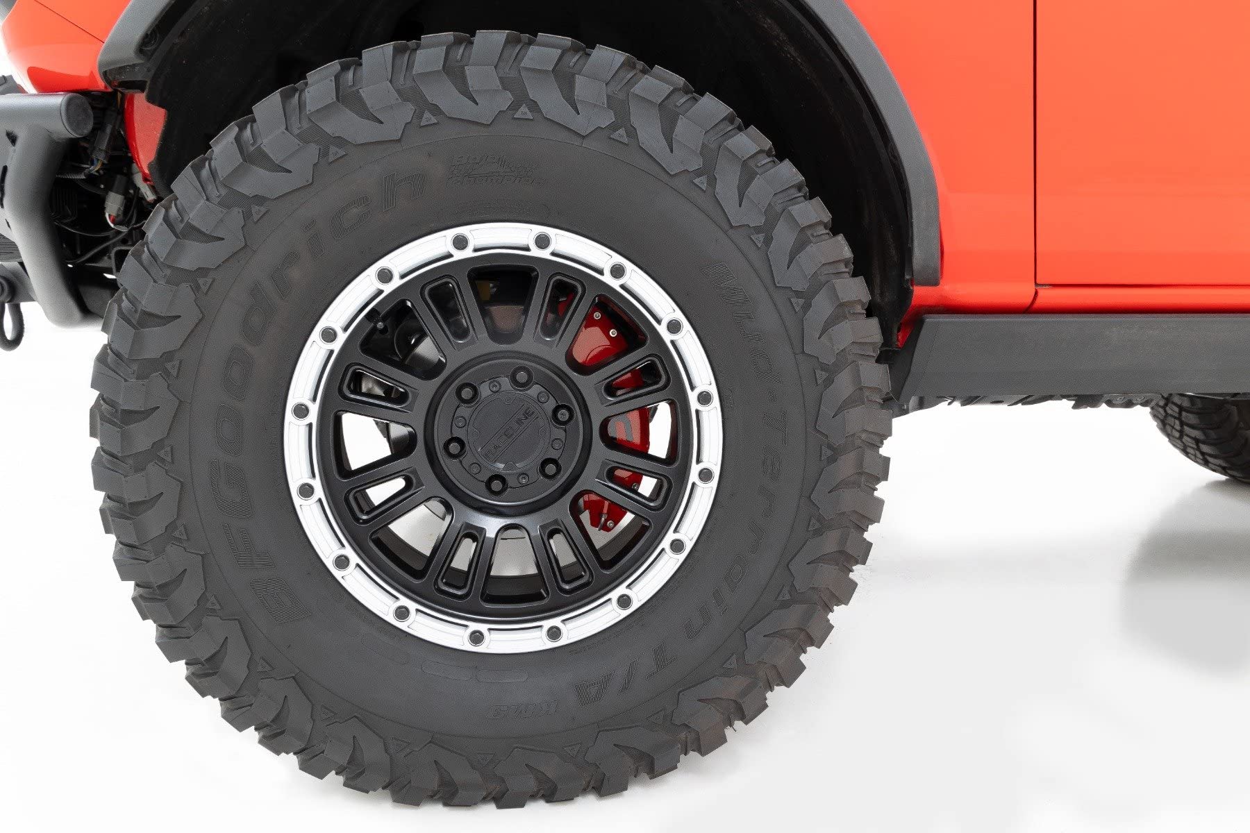 Brake Caliper Covers Rough Country for Ford Bronco (2021-2025) - Red Corrosion Resistant Finish, 6061-T6 Aluminum, Front & Rear Brake Caliper Cover (Set of 4)