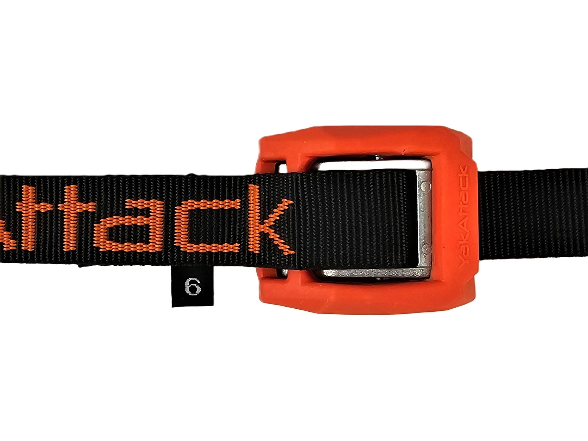 Cam Strap YakAttack – 6' x 1" Heavy Duty Tie Down | Rubber Buckle Cover | Black/Orange - 1 Pack | Kayak Tie Down Strap | Made in USA