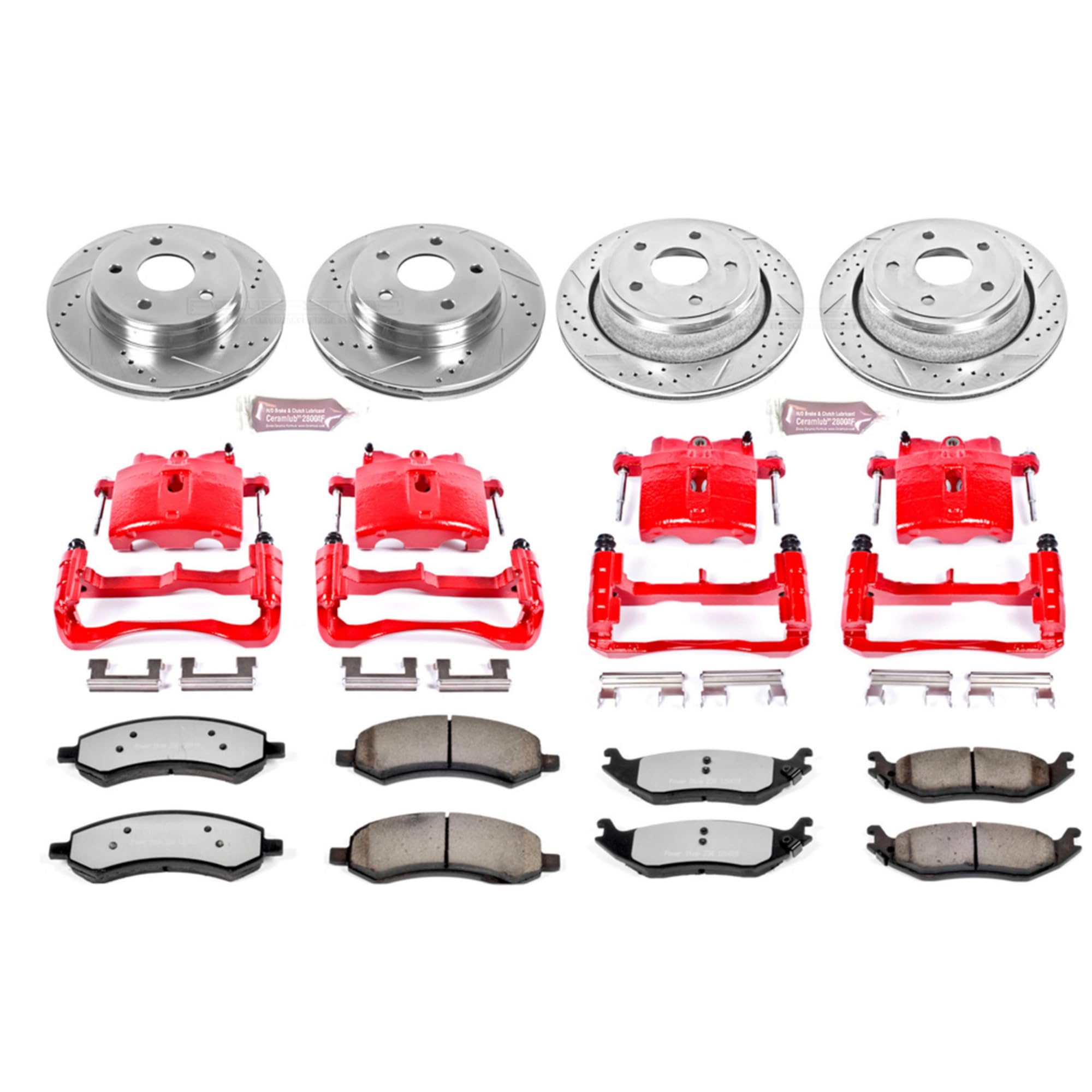 Power Stop Z36 KC2164-36 Brake Kit Front & Rear with Calipers For Dodge Ram 1500 2006-2008 [Model Specific]