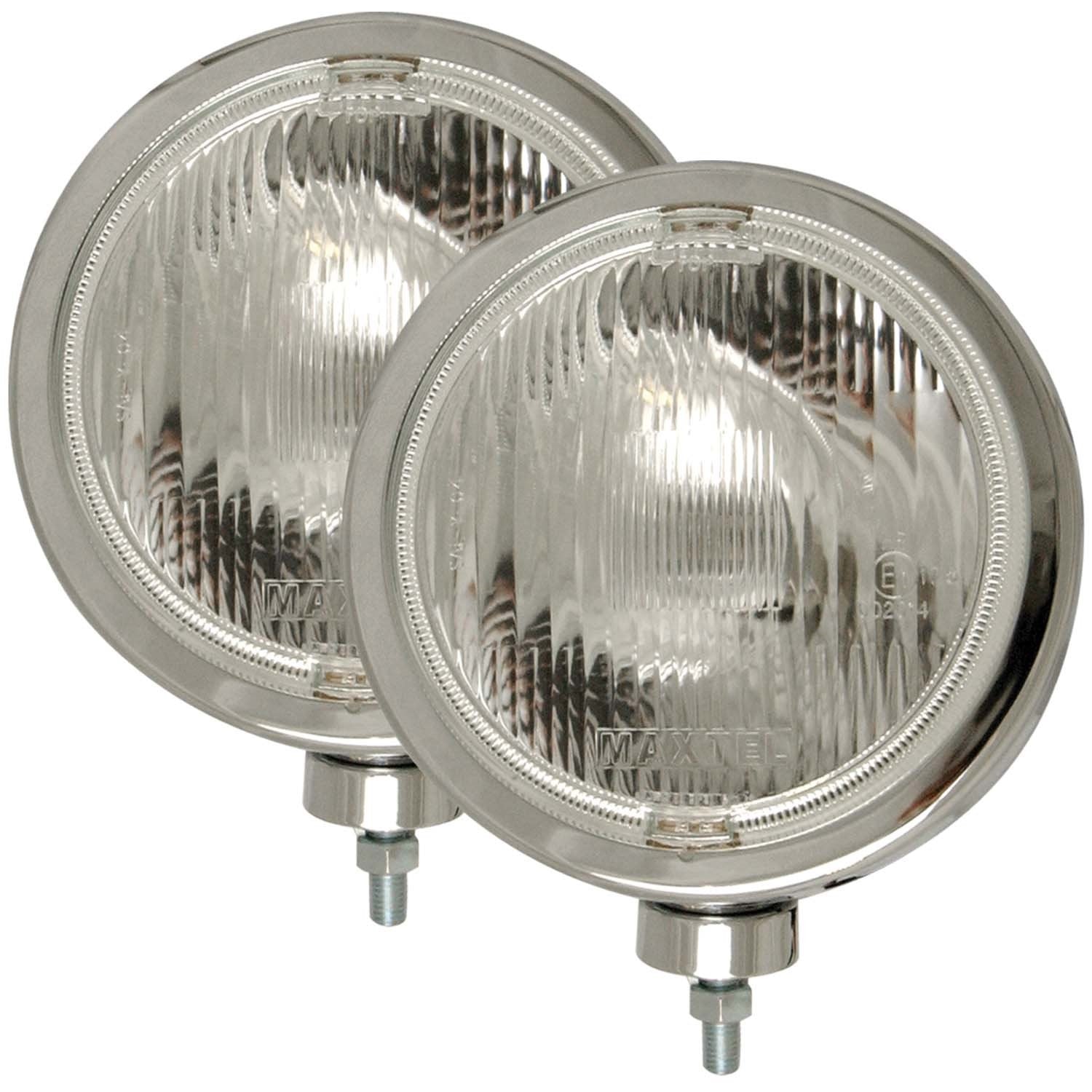 8" AnzoUSA Chrome Round Slimline Off Road H3 Halogen Light - (Sold in Pairs)