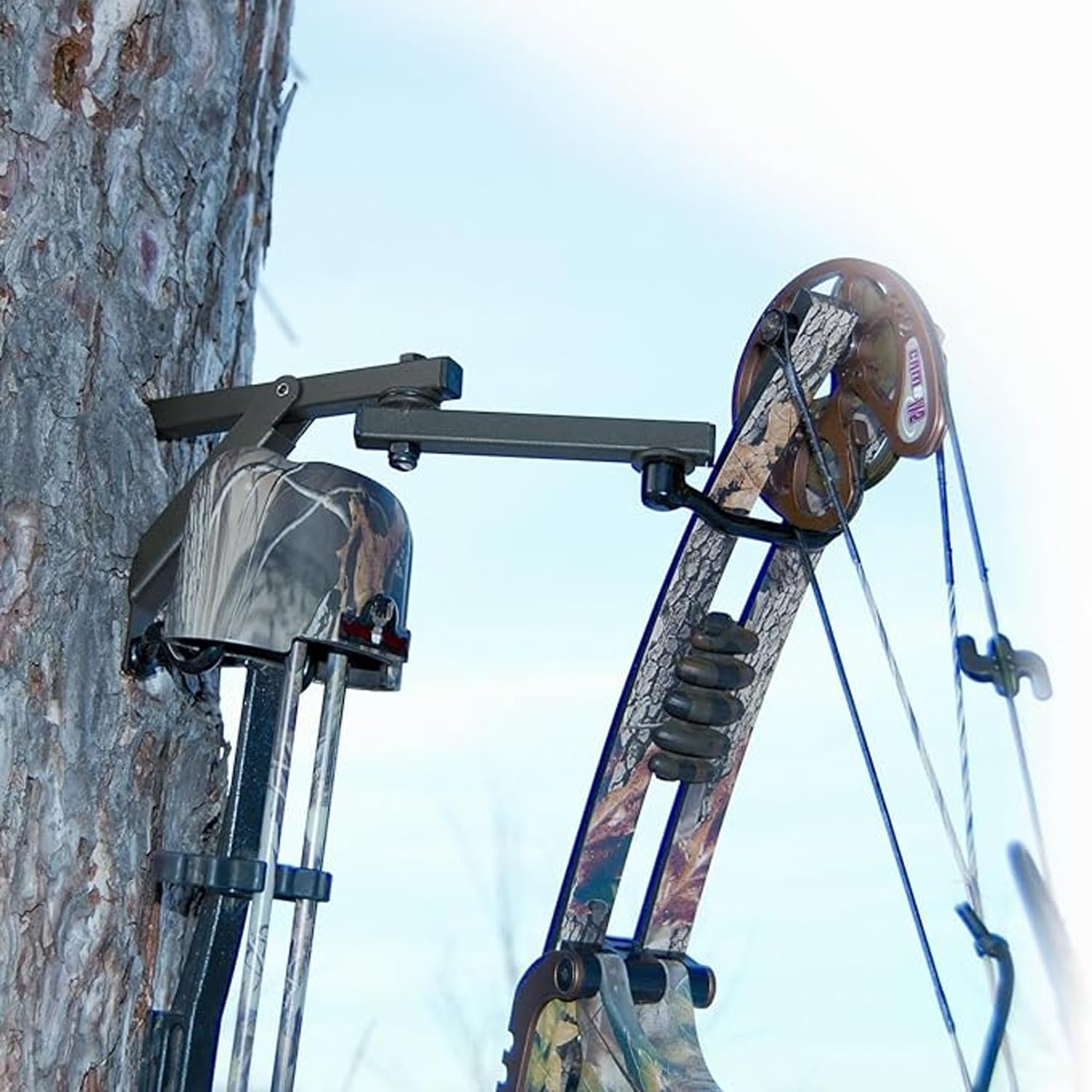 Mini Super HME 360 Rotating Durable Superior Tree Stand Bow Hanger w/Accessory Hook & Dual-Prong Accessory Hook