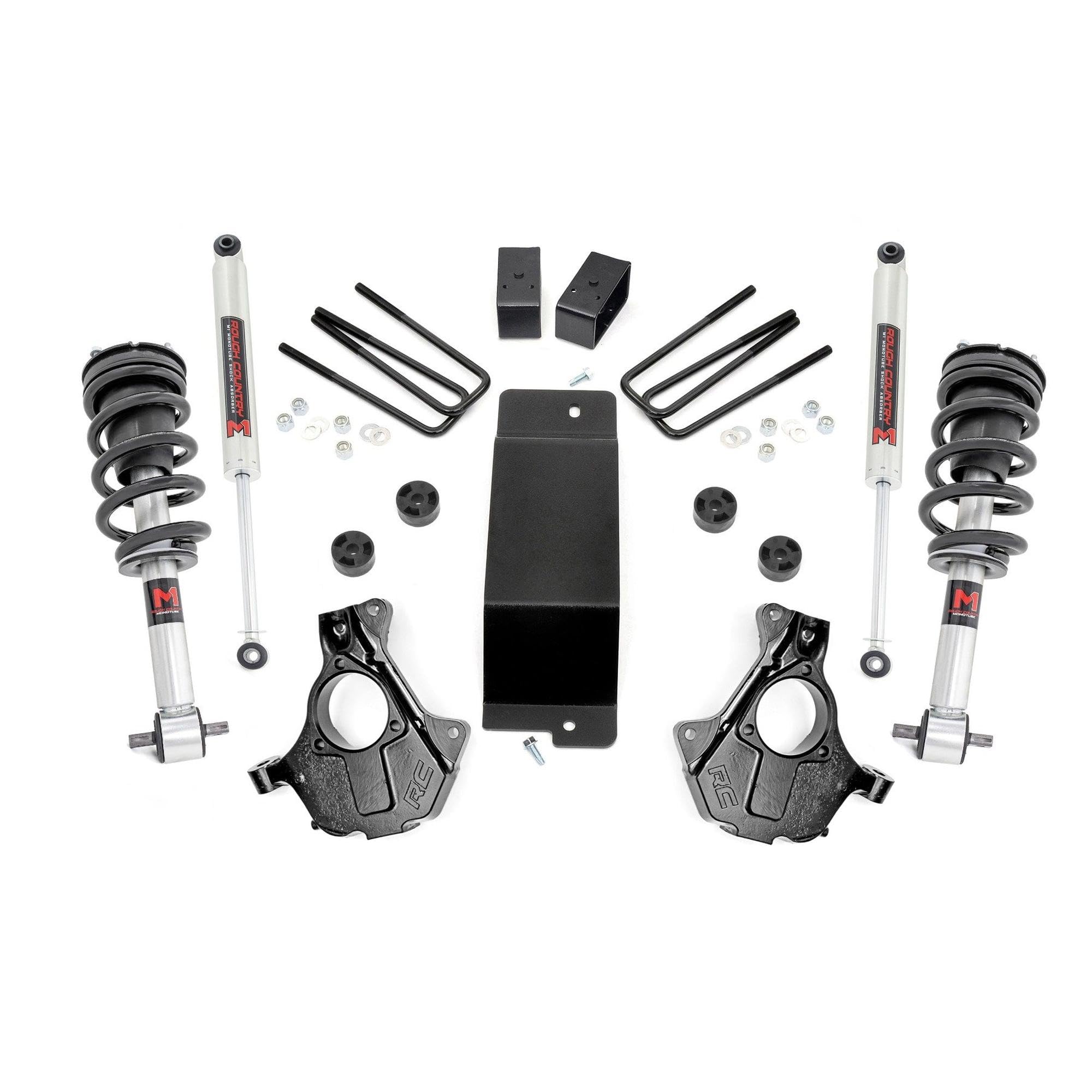 3.5" Rough Country Suspension Lift Kit with M1 Struts/M1 Shocks for Chevy Silverado & GMC Sierra 1500 (2014-2018 w/Stock Cast Steel Control Arms)